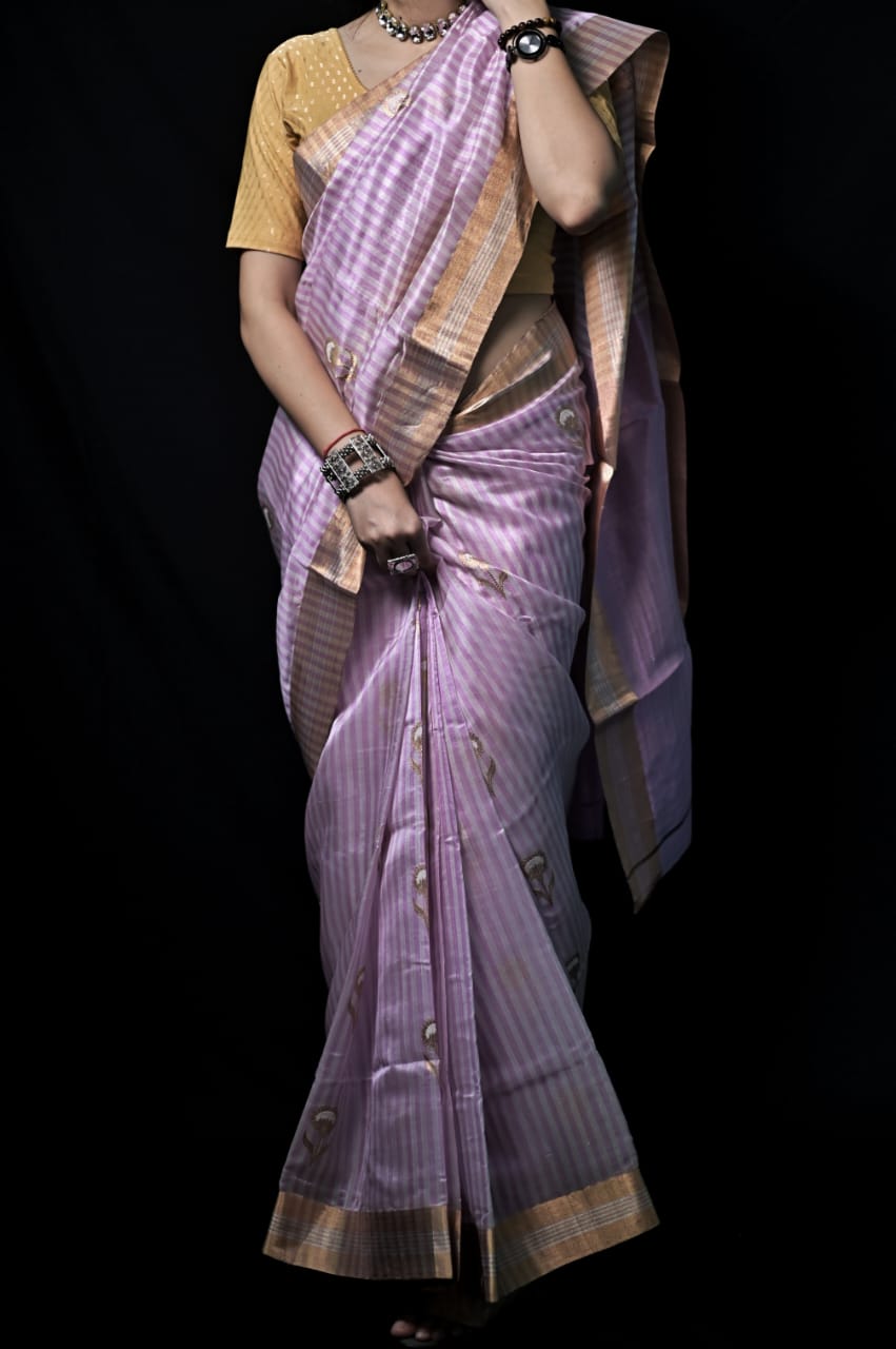 Chanderi Handwoven Silk Saree