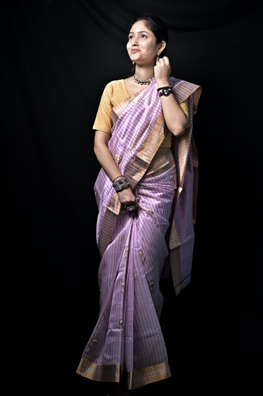 Chanderi Handwoven Silk Saree