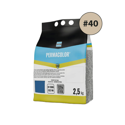 PERMACOLOR #40, cementinis glaistas plytelių tarpams glaistyti, 2.5kg.