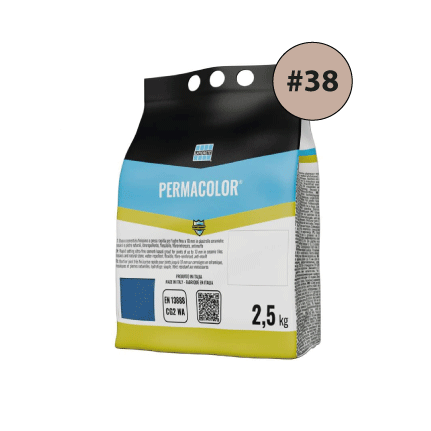 PERMACOLOR #38, cementinis glaistas plytelių tarpams glaistyti, 2.5kg.