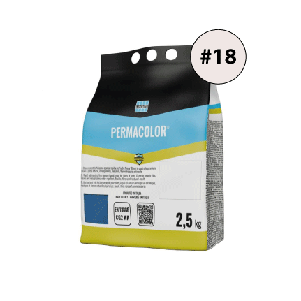 PERMACOLOR #18, cementinis glaistas plytelių tarpams glaistyti, 2.5kg.