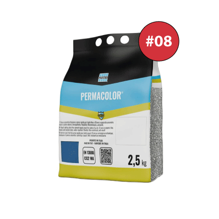 PERMACOLOR #08, cementinis glaistas plytelių tarpams glaistyti, 2.5kg.