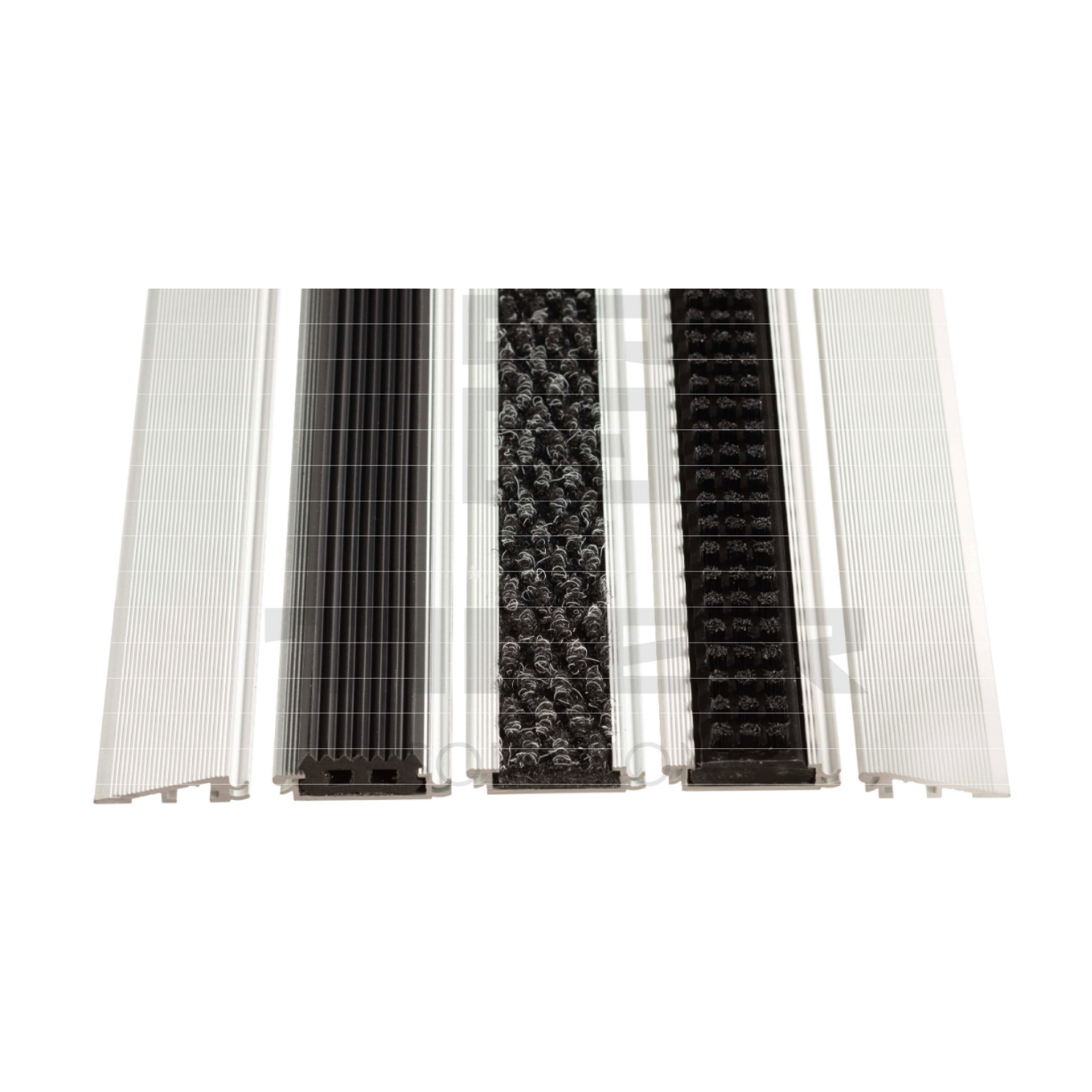 Kojų valymo sistema 307MN, aliuminis + kilimas (JUODAS), H9.2 mm, W33 mm, L2700 mm