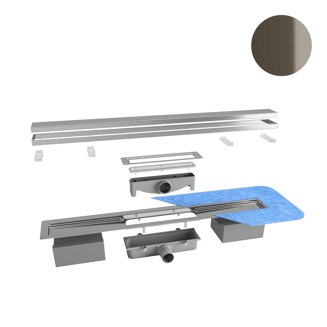 Linijinis dušo trapas, POLIRUOTO NIKELIO spalva, L600 - 1000 mm