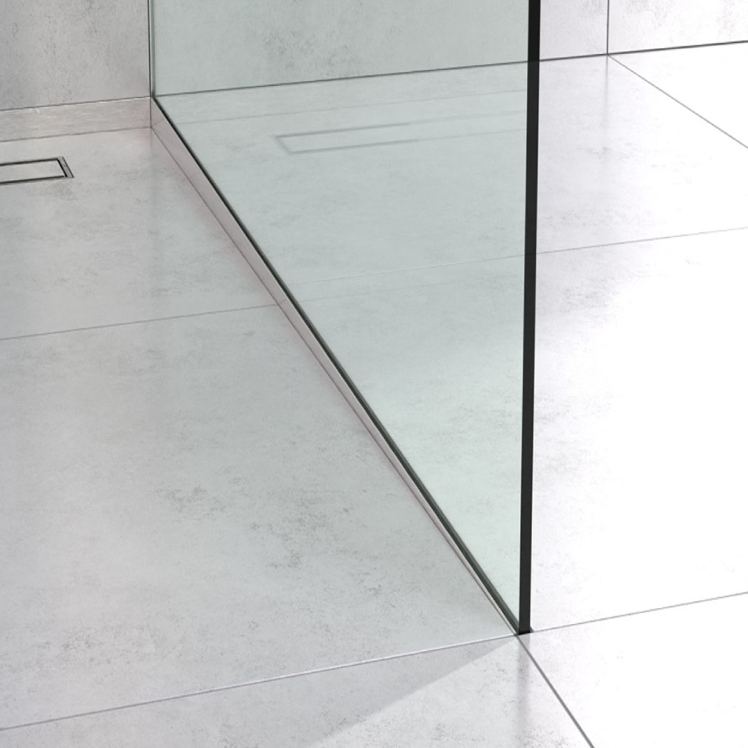 Profilis dušo nuolydžiui (kairinis), ŠVEISTAS NERŪDIJANTIS PLIENAS, 10mm plytelei, L980 - 2000 mm