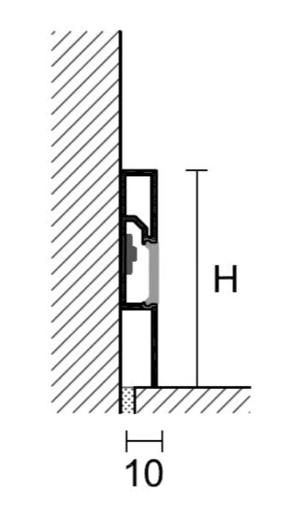 Grindjuostė PRO METAL LED, aliuminis SILVER, H60 mm, L2000 mm