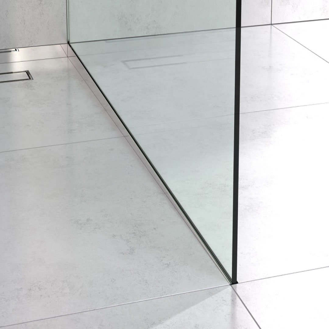 Profilis dušo nuolydžiui (kairinis), POLIRUOTAS NERŪDIJANTIS PLIENAS, 10mm plytelei