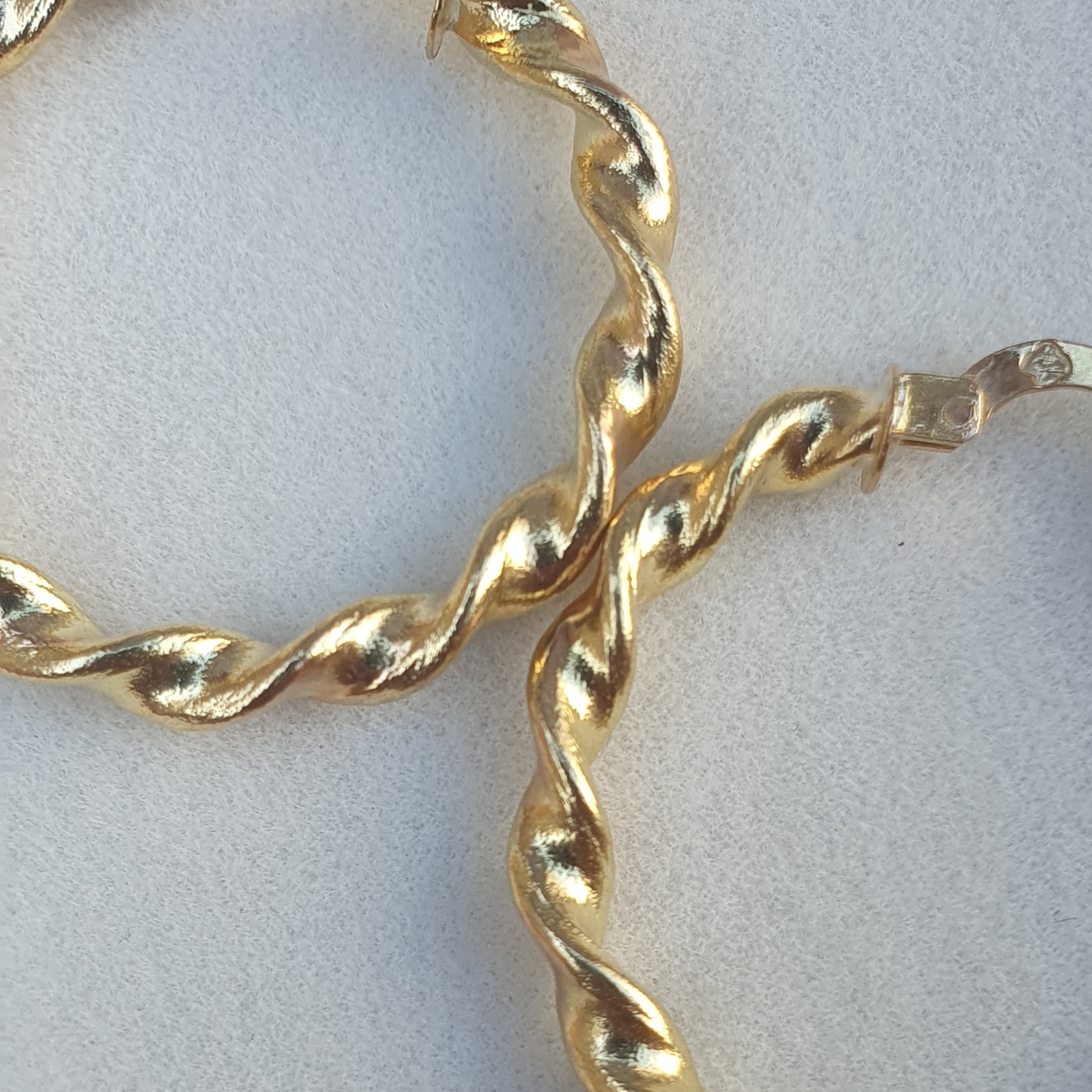Gold Twisted Hoop Earrings