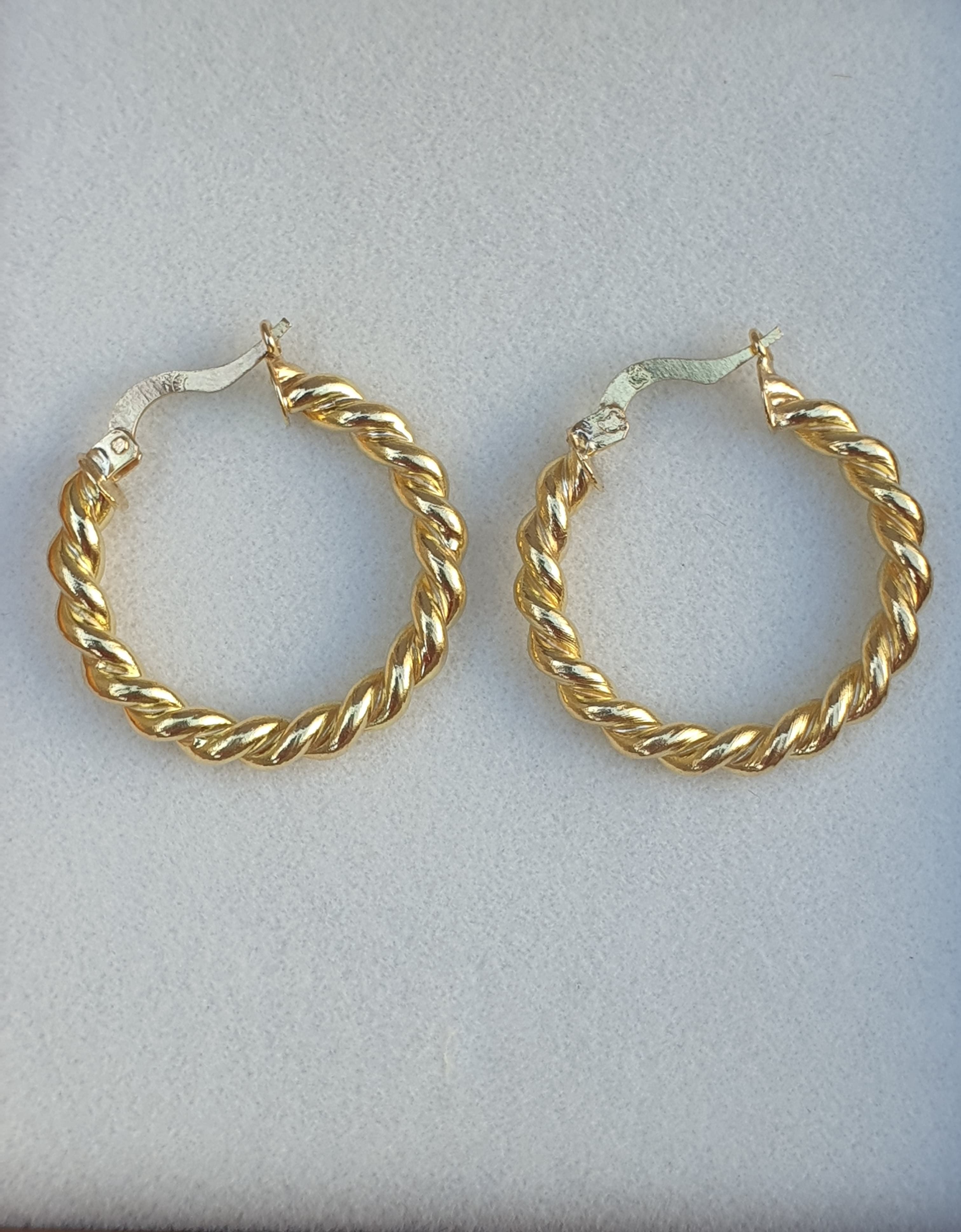 Gold Twist Hoop Earrings