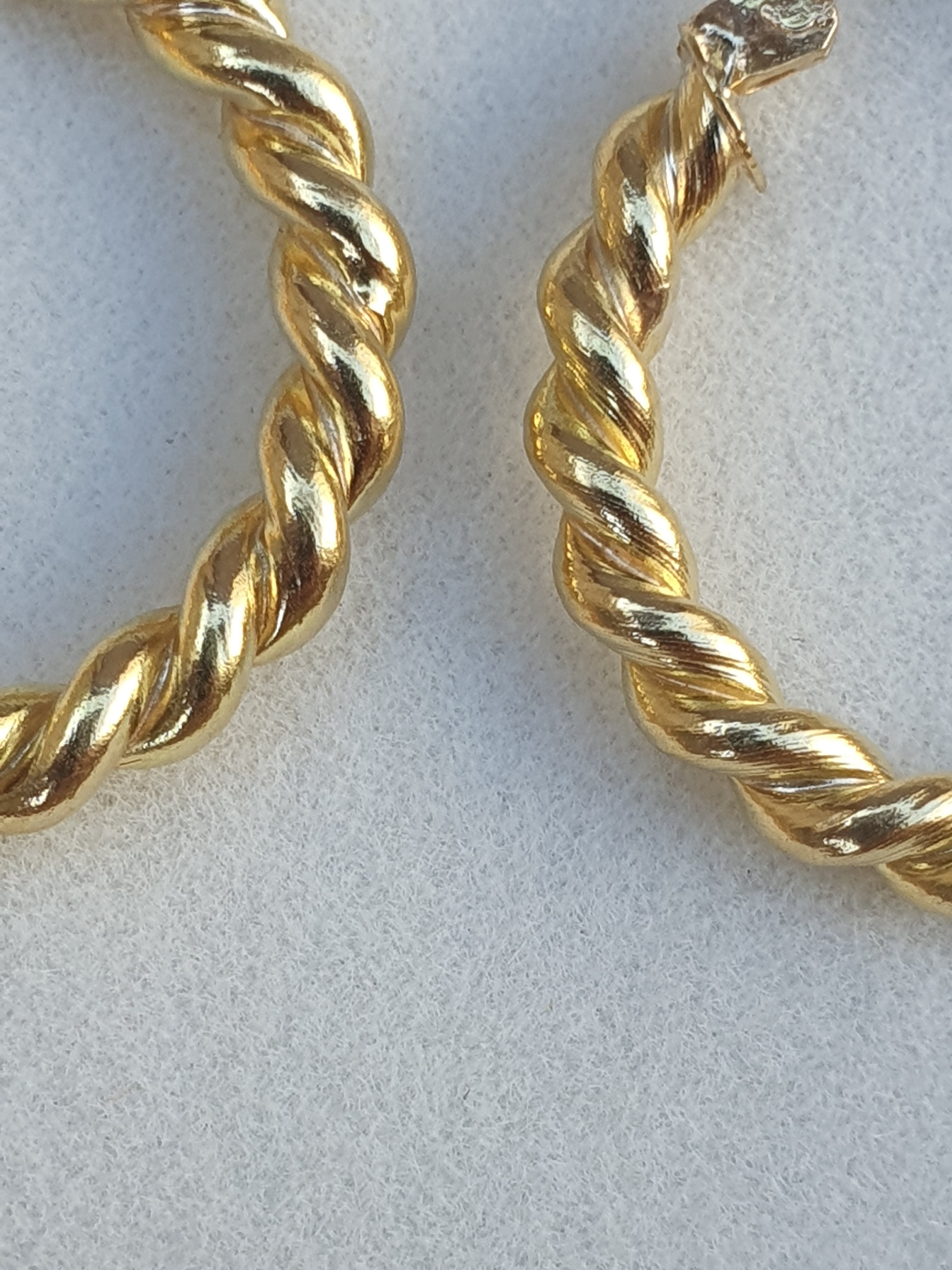 Gold Twist Hoop Earrings