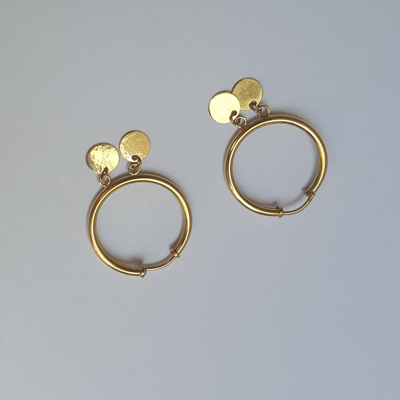 Gold Hoop Earrings with Pendants