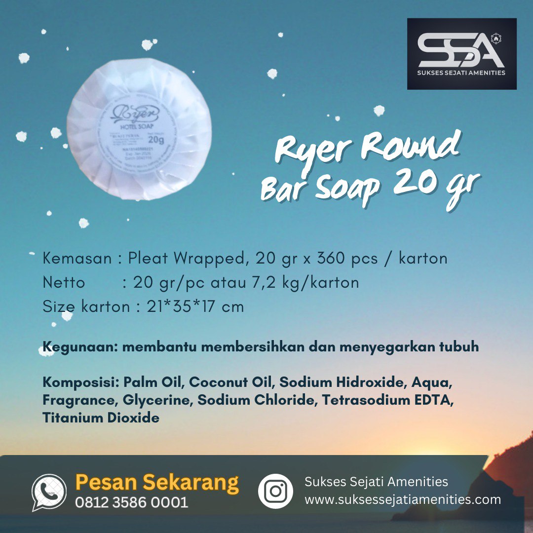 Ryer Round Bar Soap 20 gr