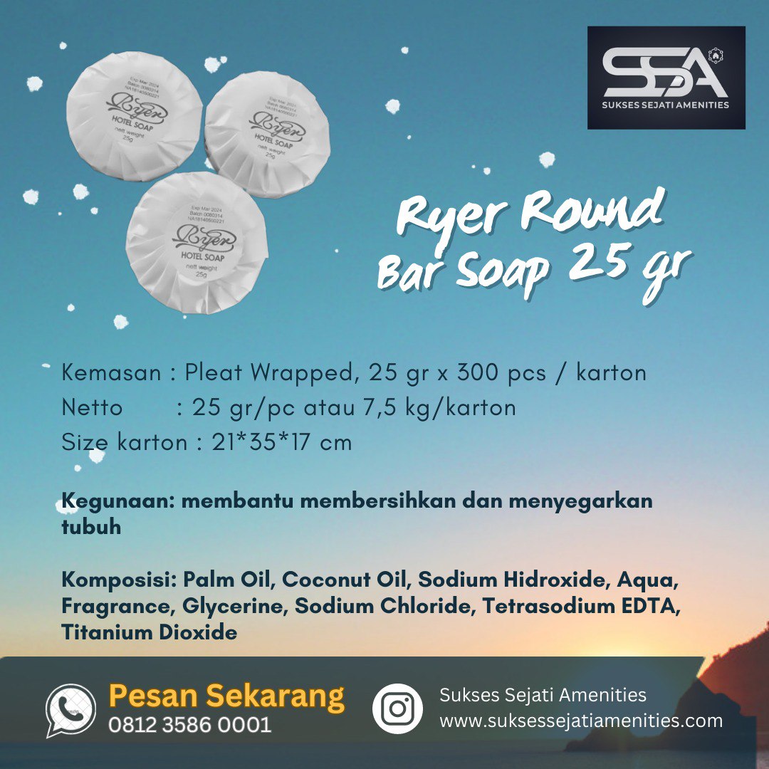 Ryer Round Bar Soap 25 gr