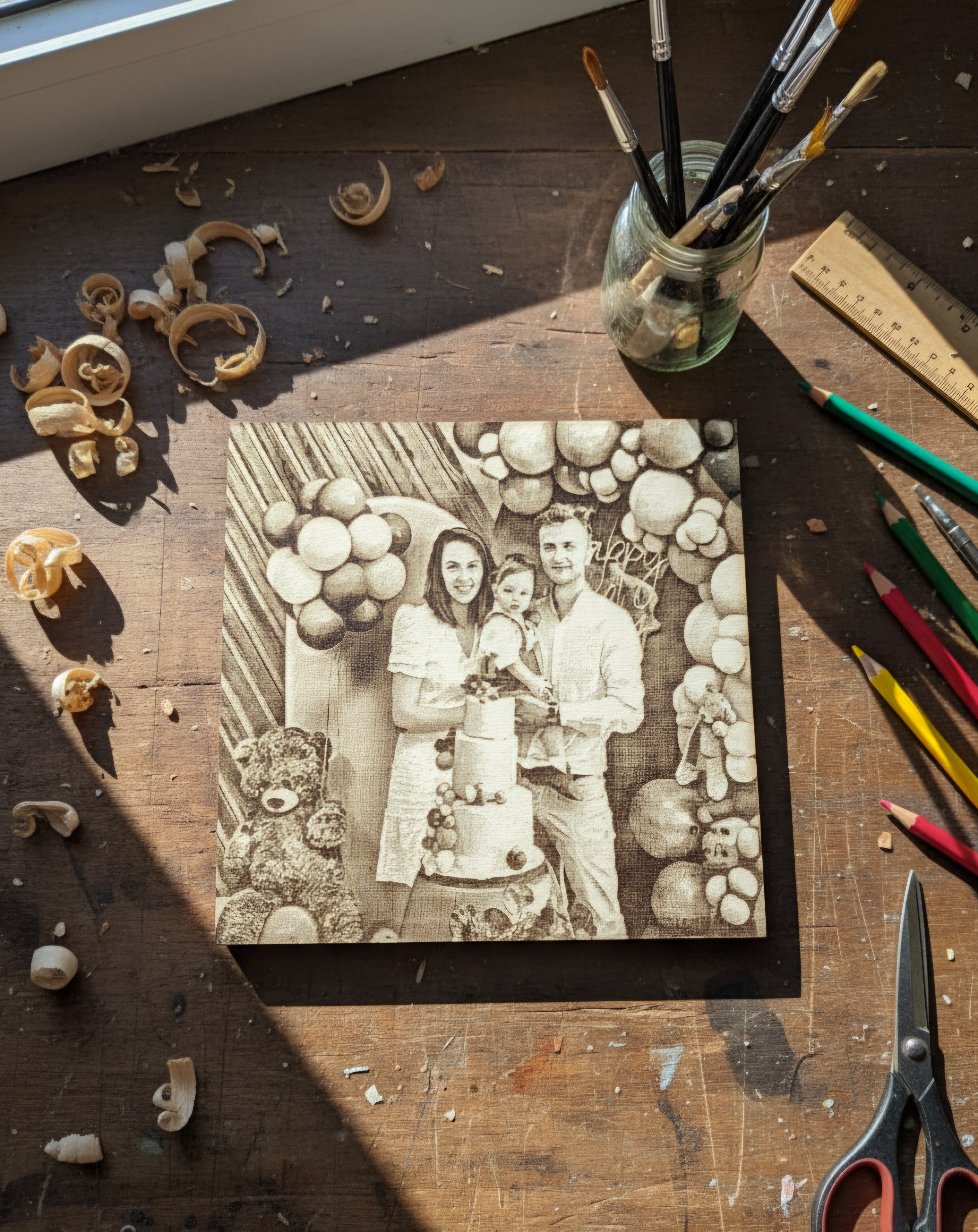 Kişiye Özel Lazer Kazıma Ahşap Fotoğraf Panosu