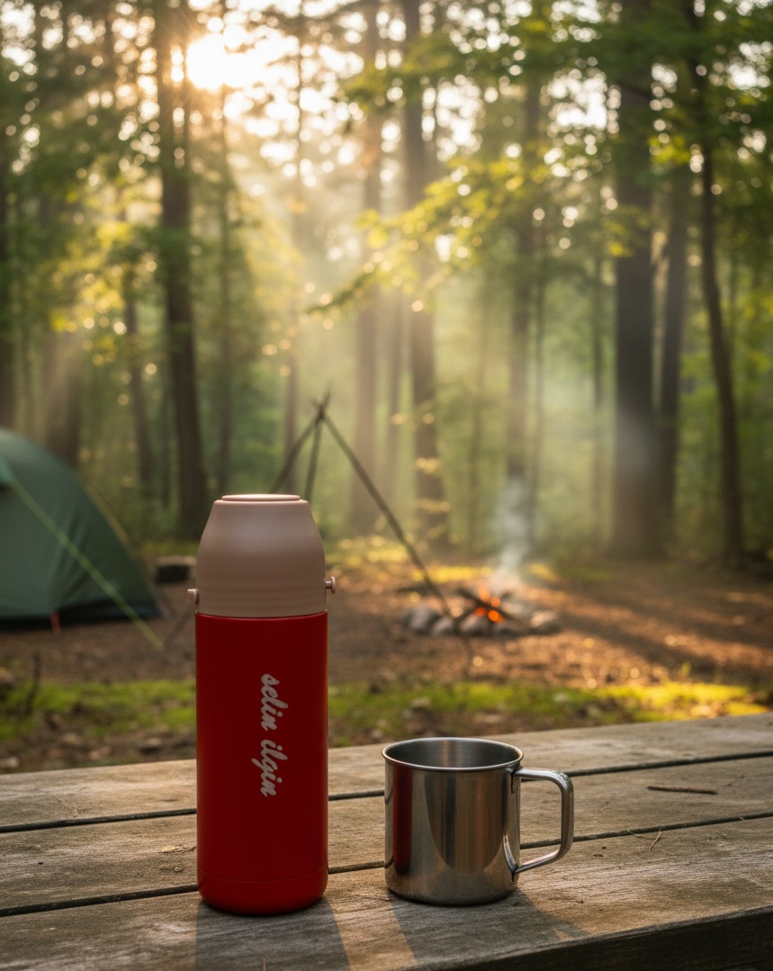Kamp ve Doğa Severlere Özel: Lazer İsim Yazılı Kişiye Özel Termos Matara