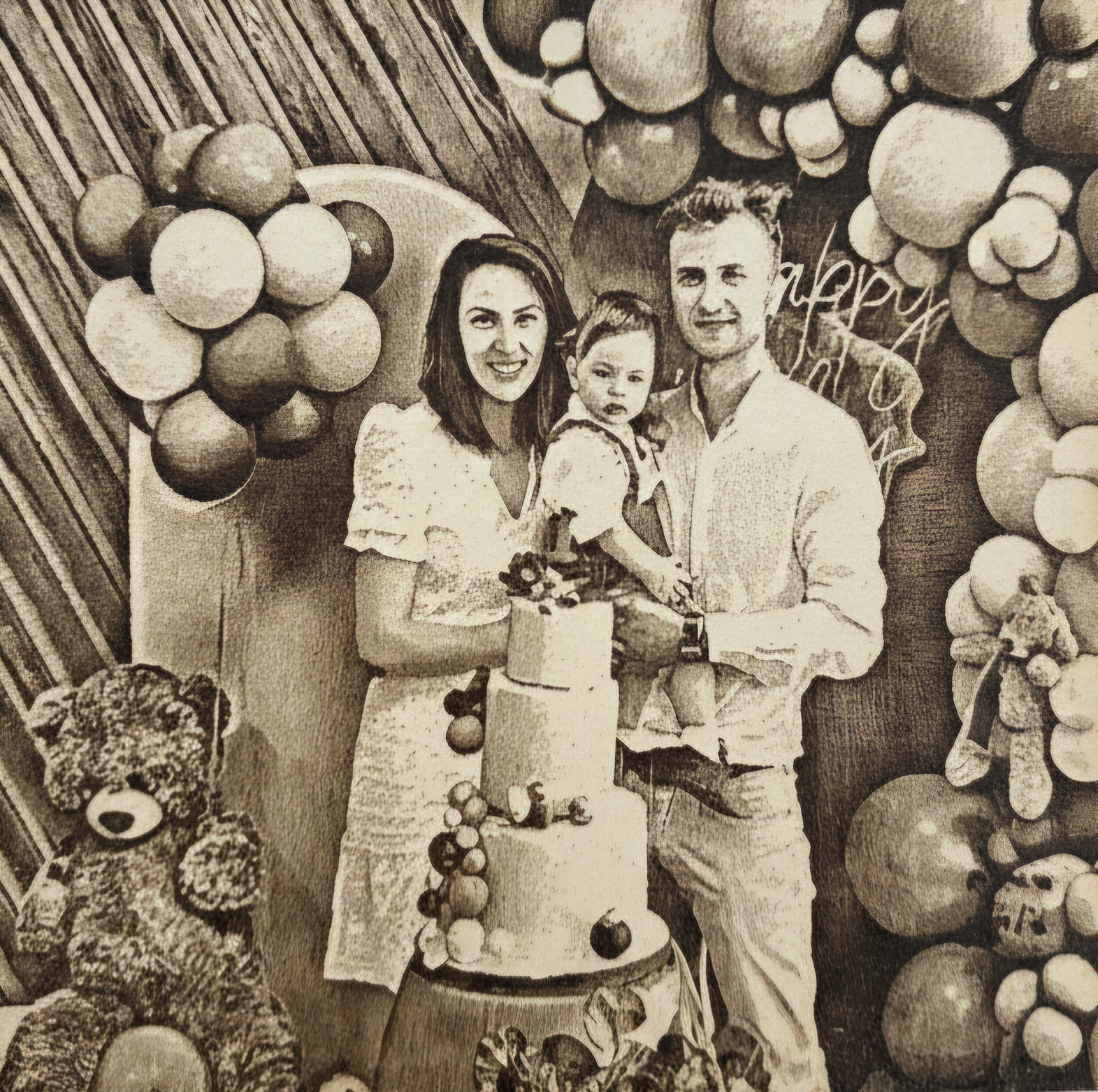 Kişiye Özel Lazer Kazıma Ahşap Fotoğraf Panosu