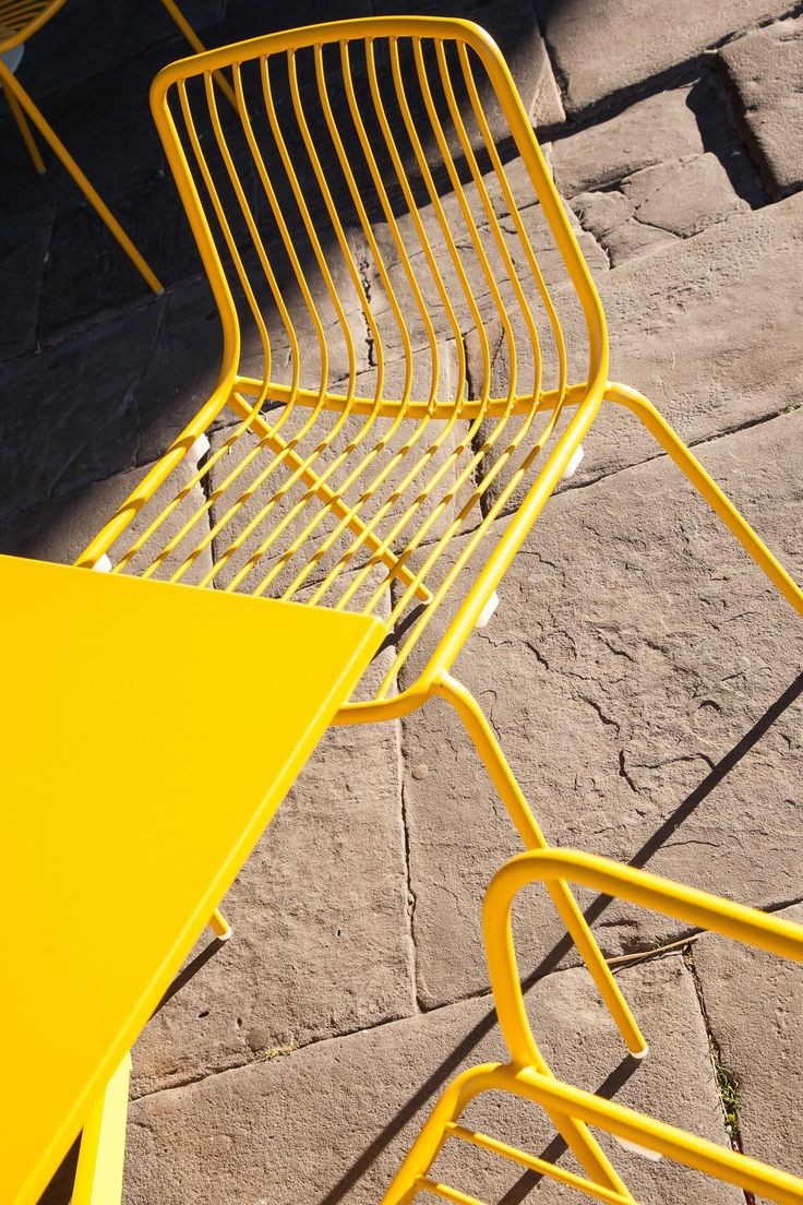 Yellow Outdoor Metal Chair