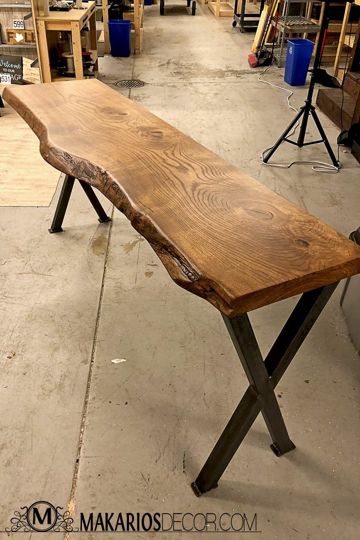 Rustic Live Edge Console Table