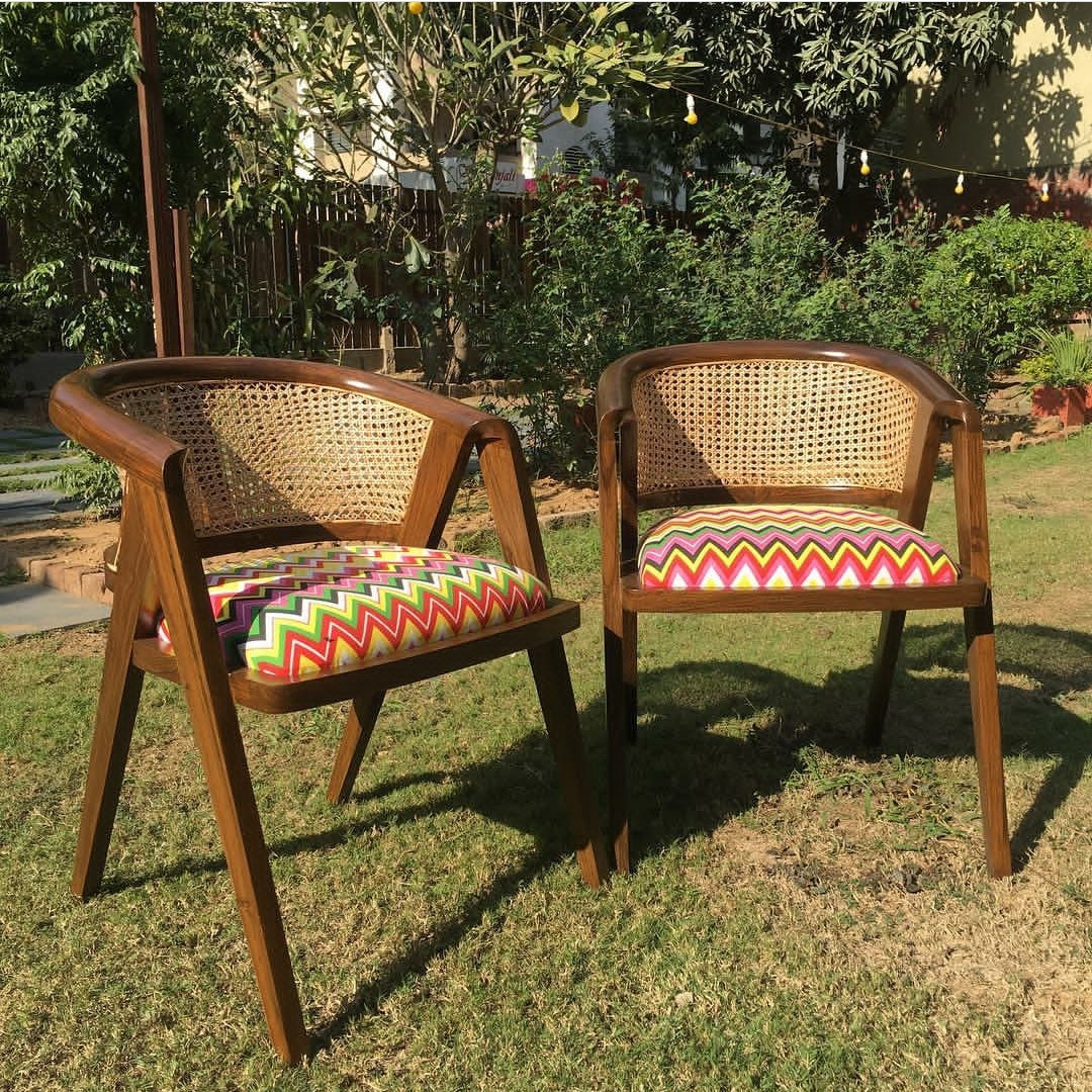 Pair of Vintage Wooden Armchairs