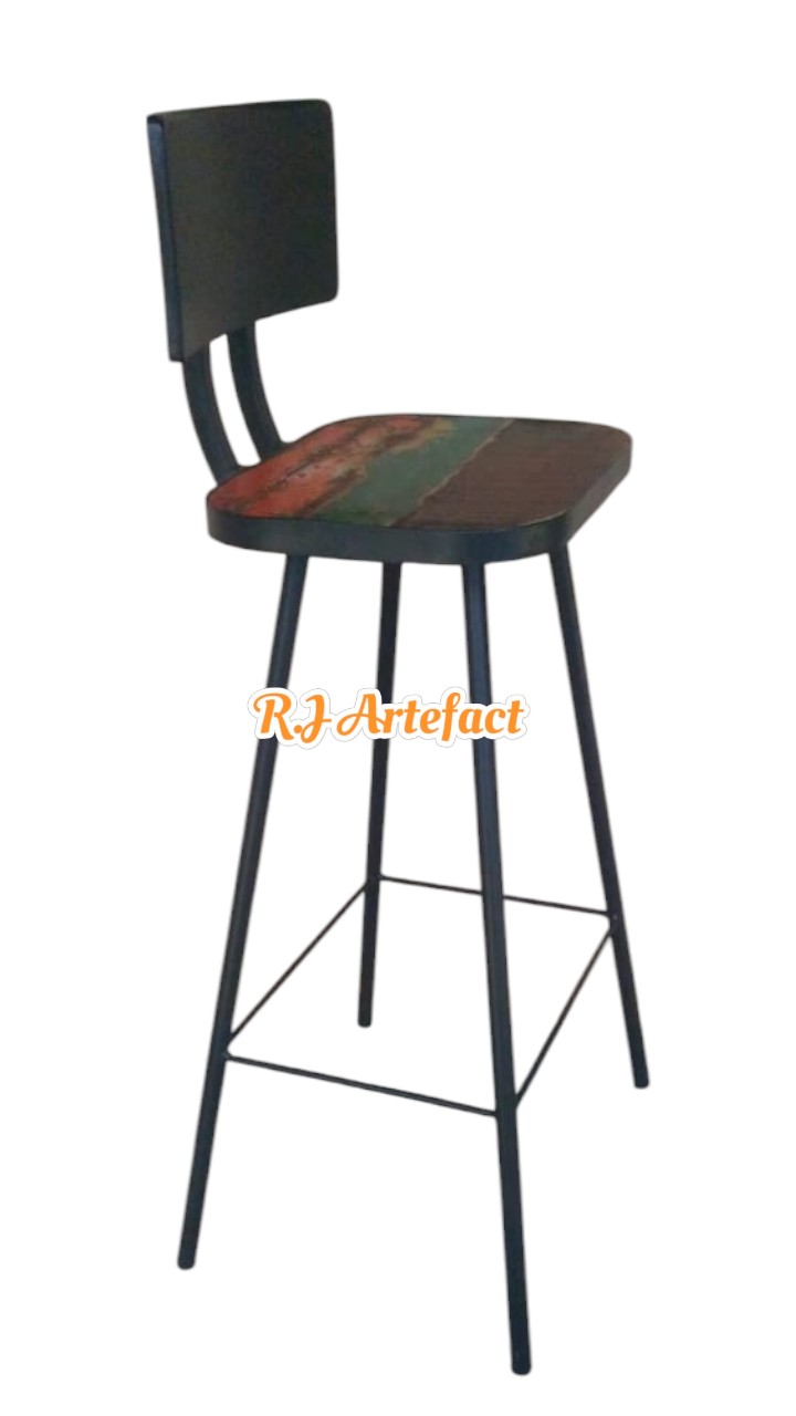 Tall Wooden Bar Stool
