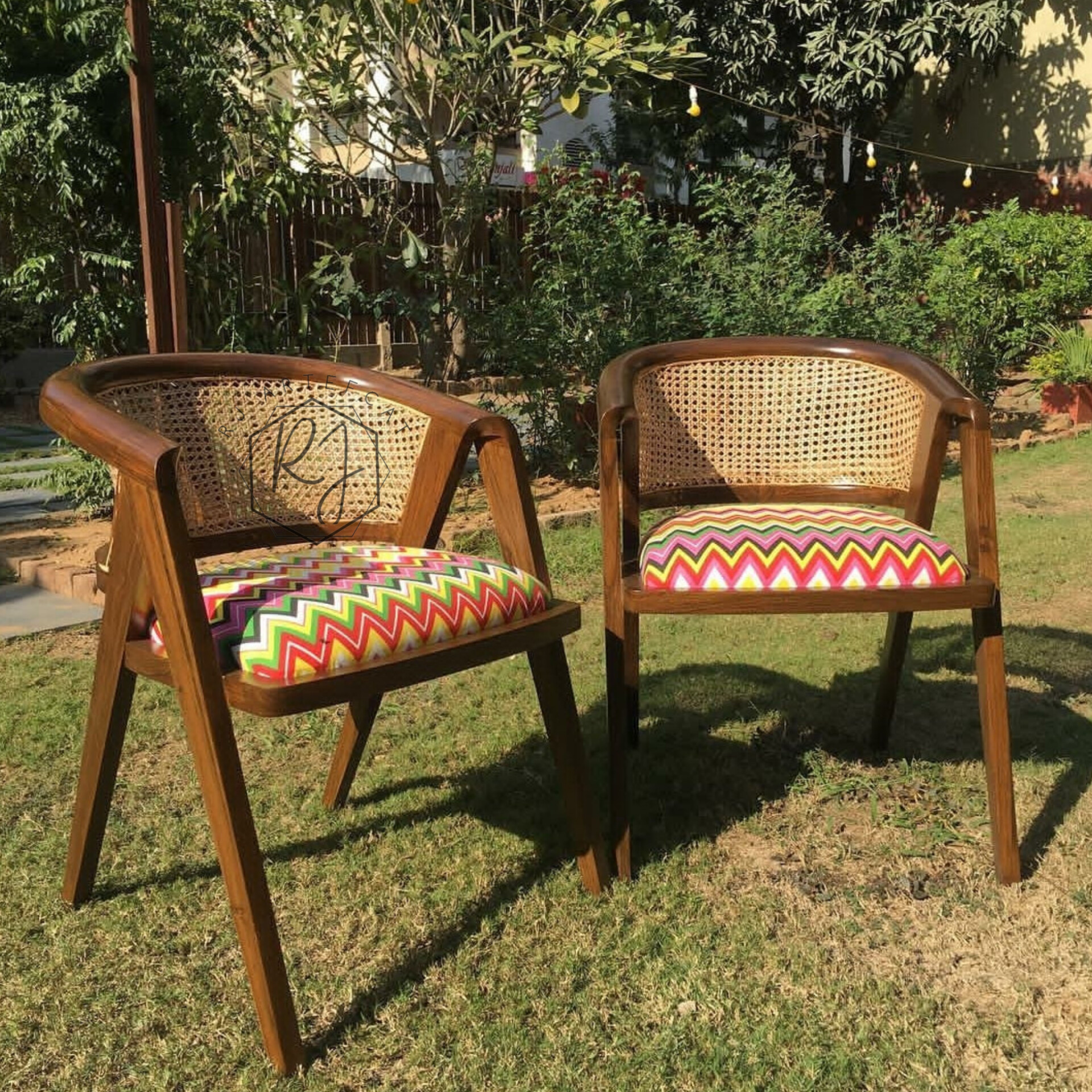 Handcrafted Wooden Cane Chairs