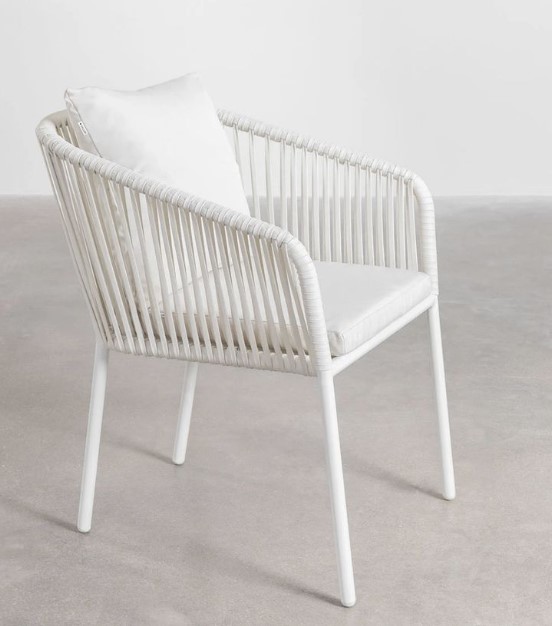 Modern White Rope Accent Chair