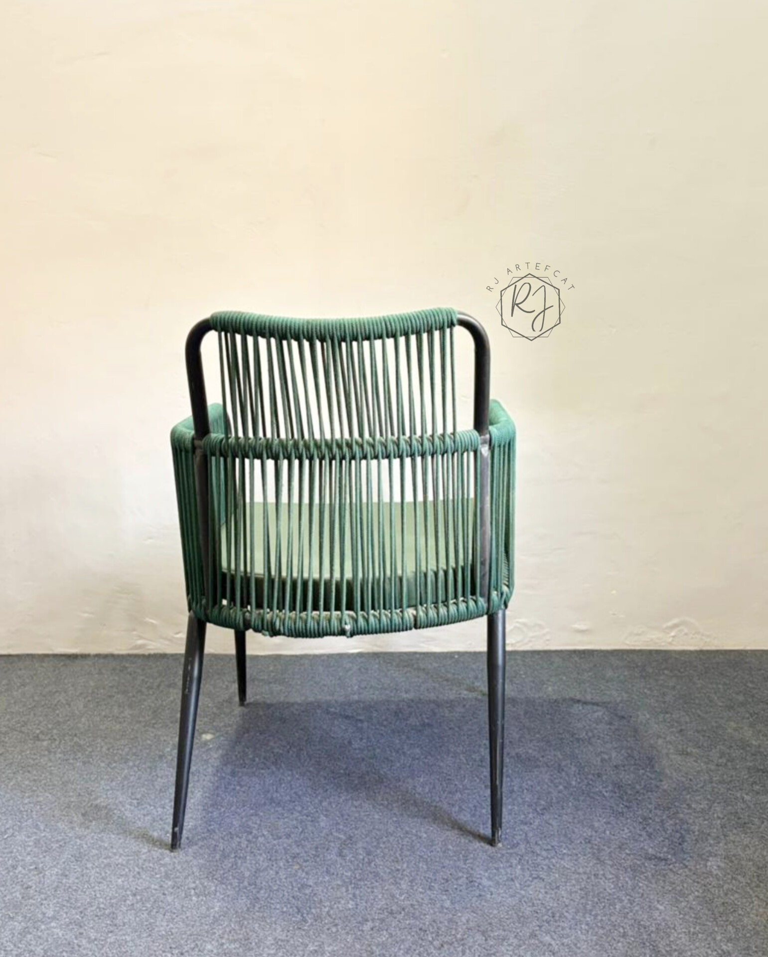 Modern Green Iron Accent Chair