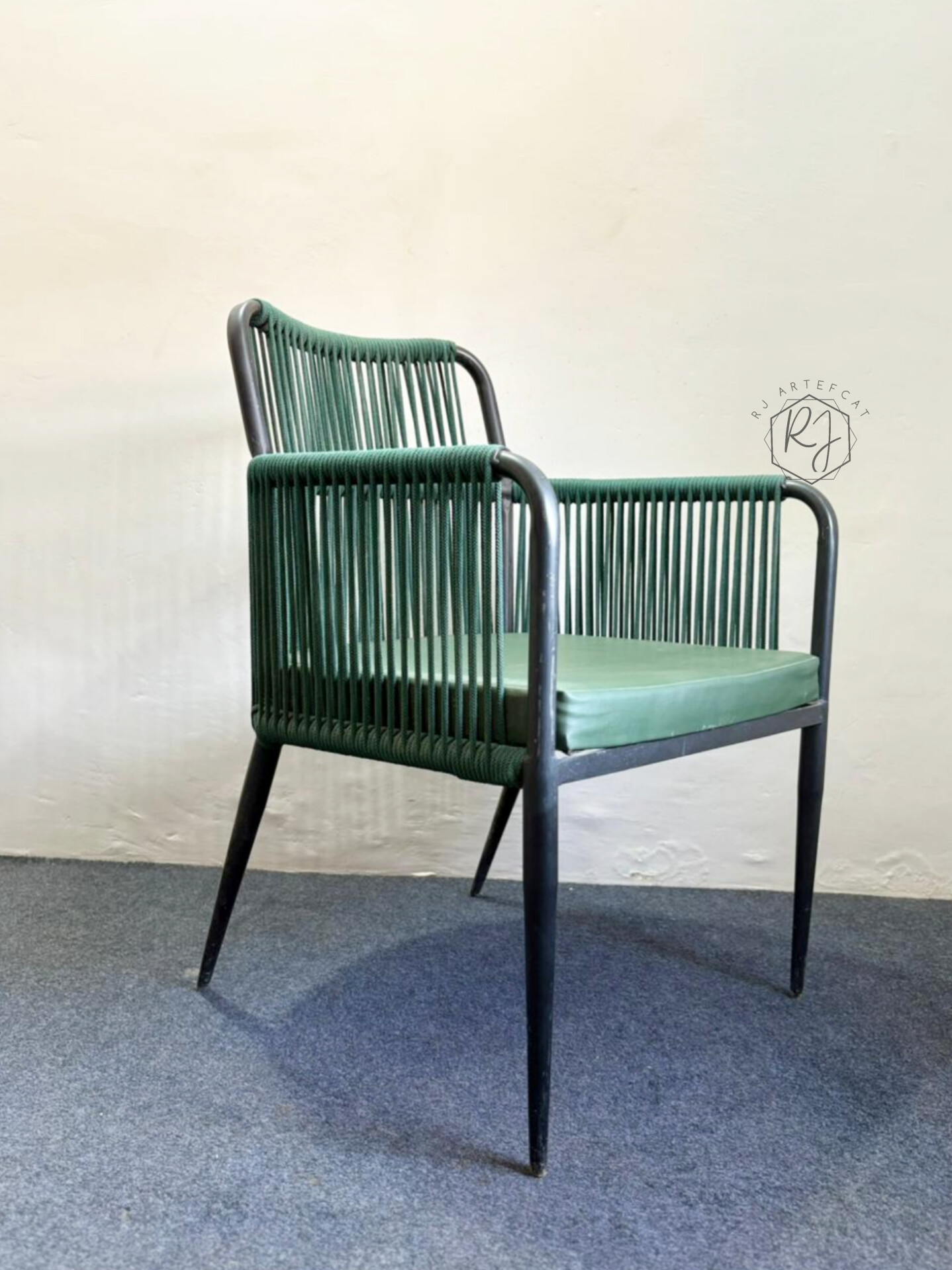 Modern Green Iron Accent Chair