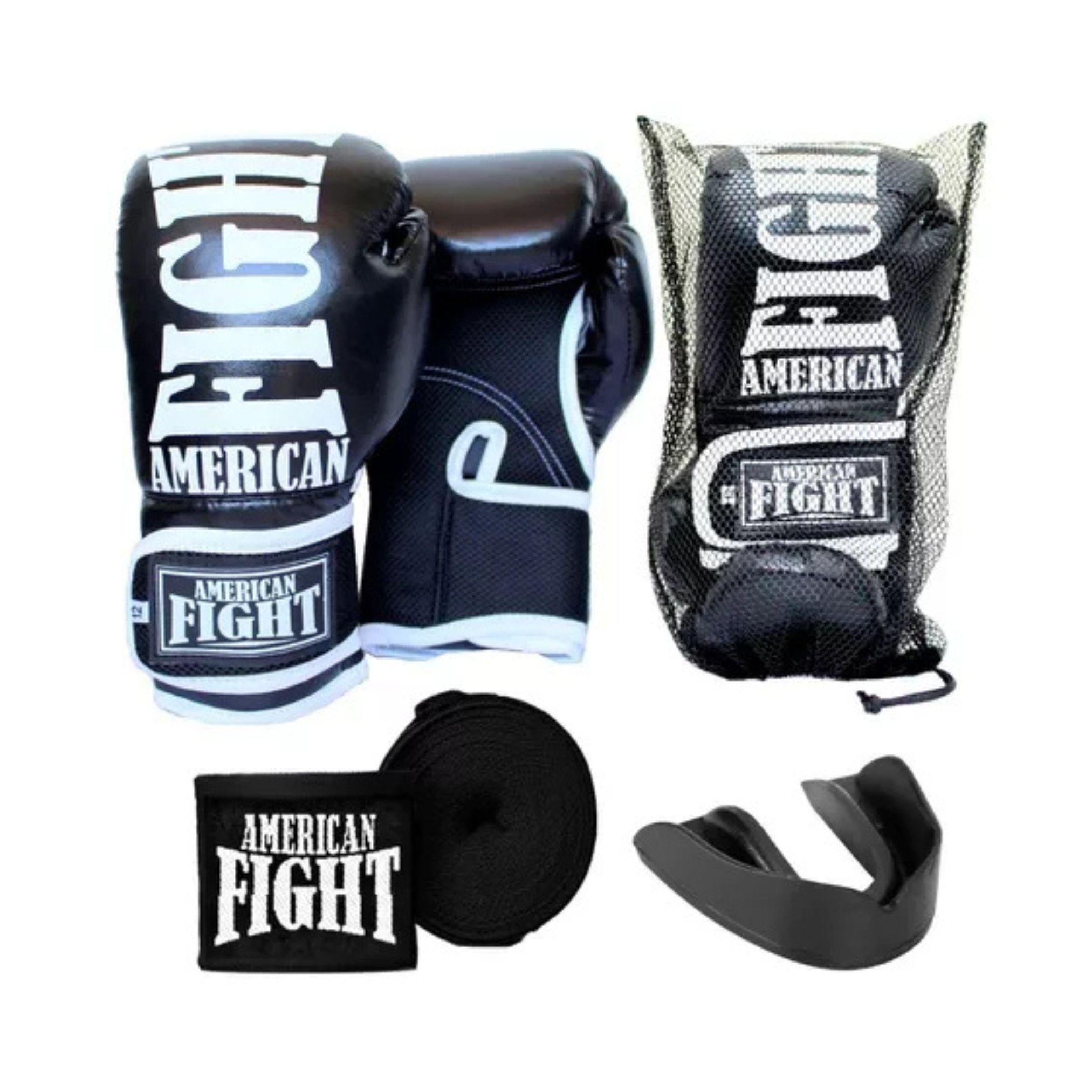 Kit Boxe Muay Thai Luva Bandagem Bucal Feminino Top