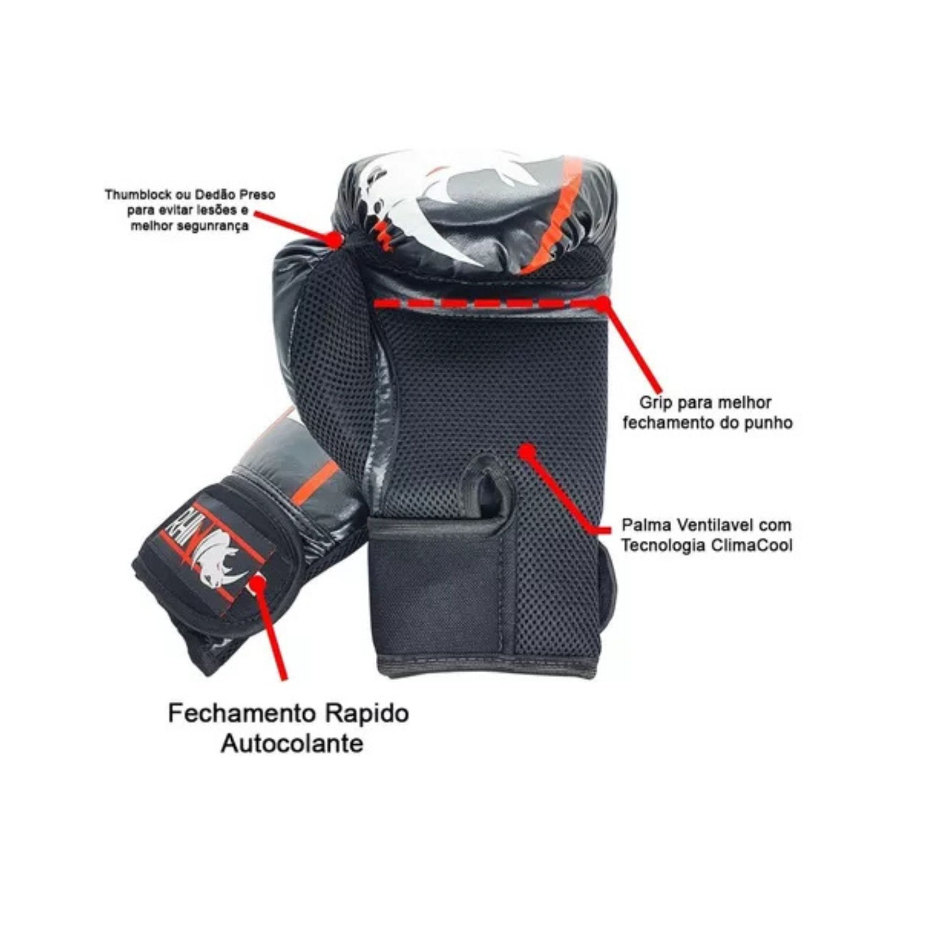 Kit Muay Thai Kickboxing Luva Caneleira Bandagem Bucal Bolsa