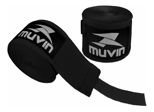 Bandagem Elástica Muvin 5 Metros Luta Boxe Mma Muay Thai Cor Preto