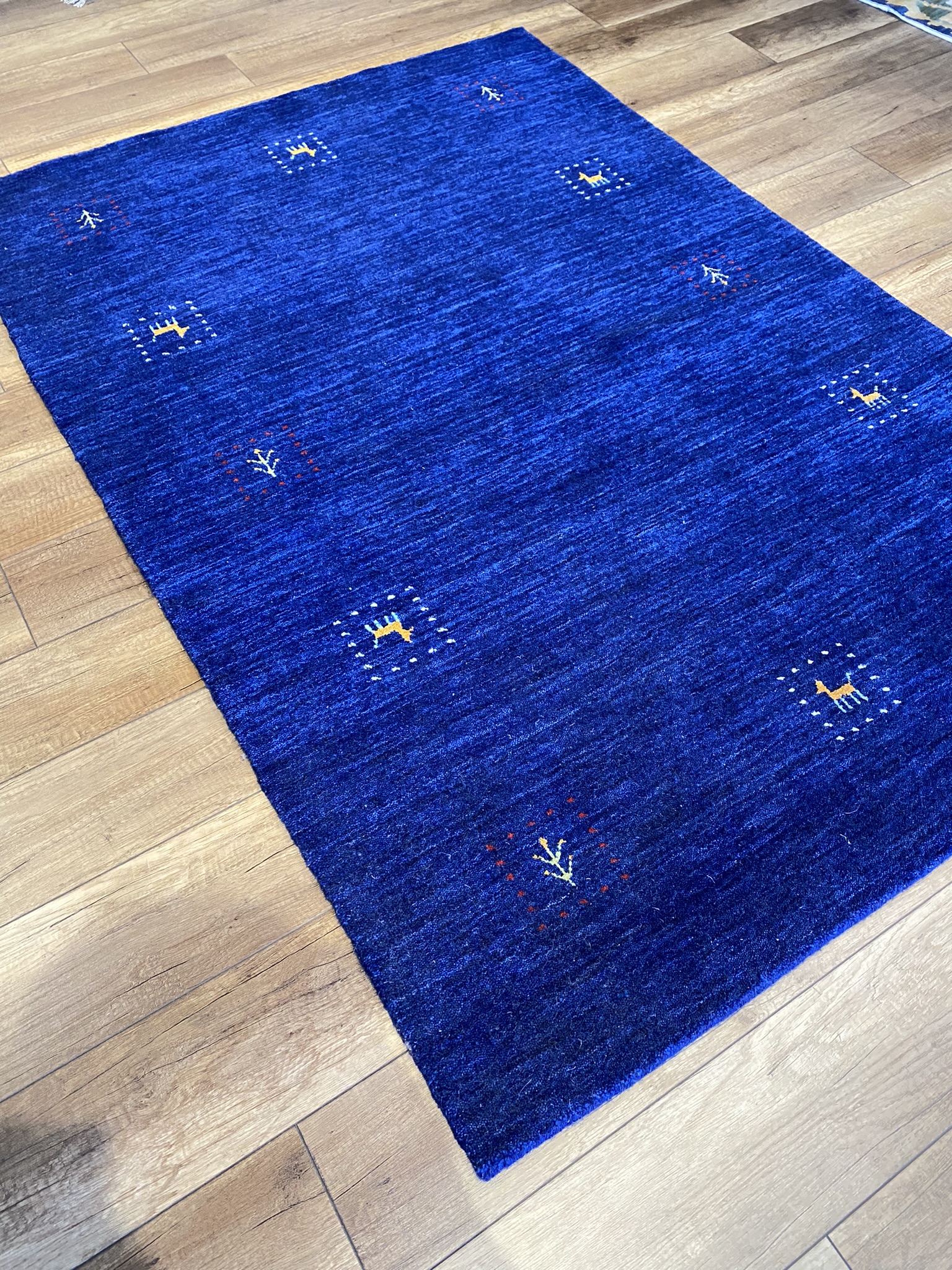 Handmade Blue Gabbeh Rug 4x6ft