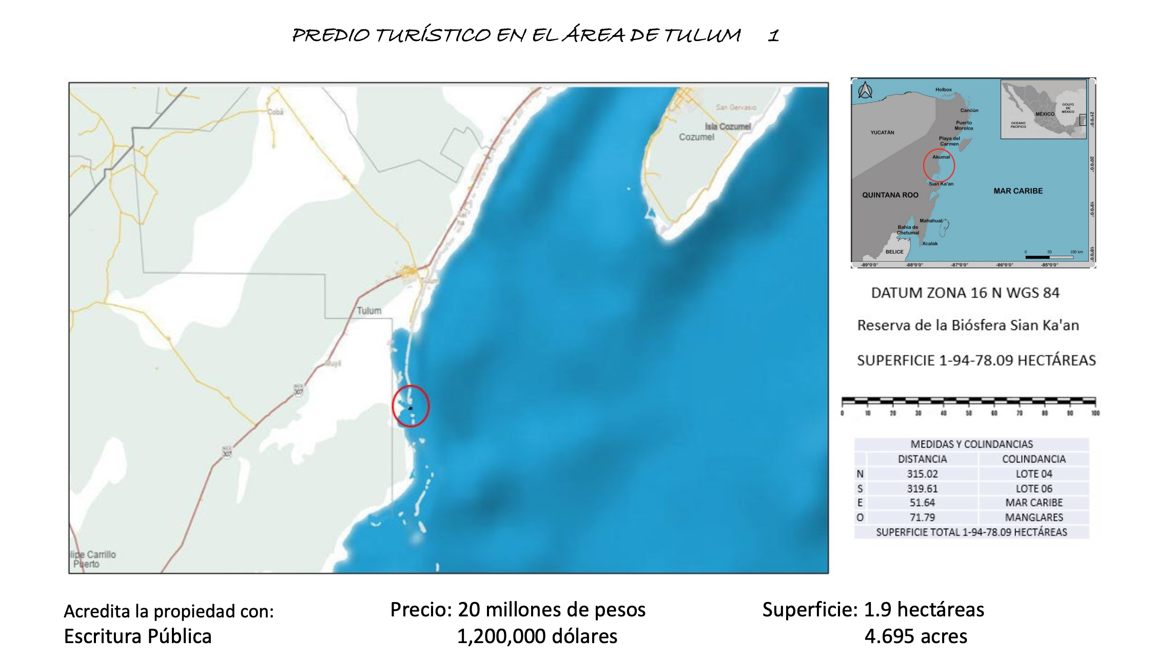 Oceanfront Property in Punta Yuyum, Sian Ka'an