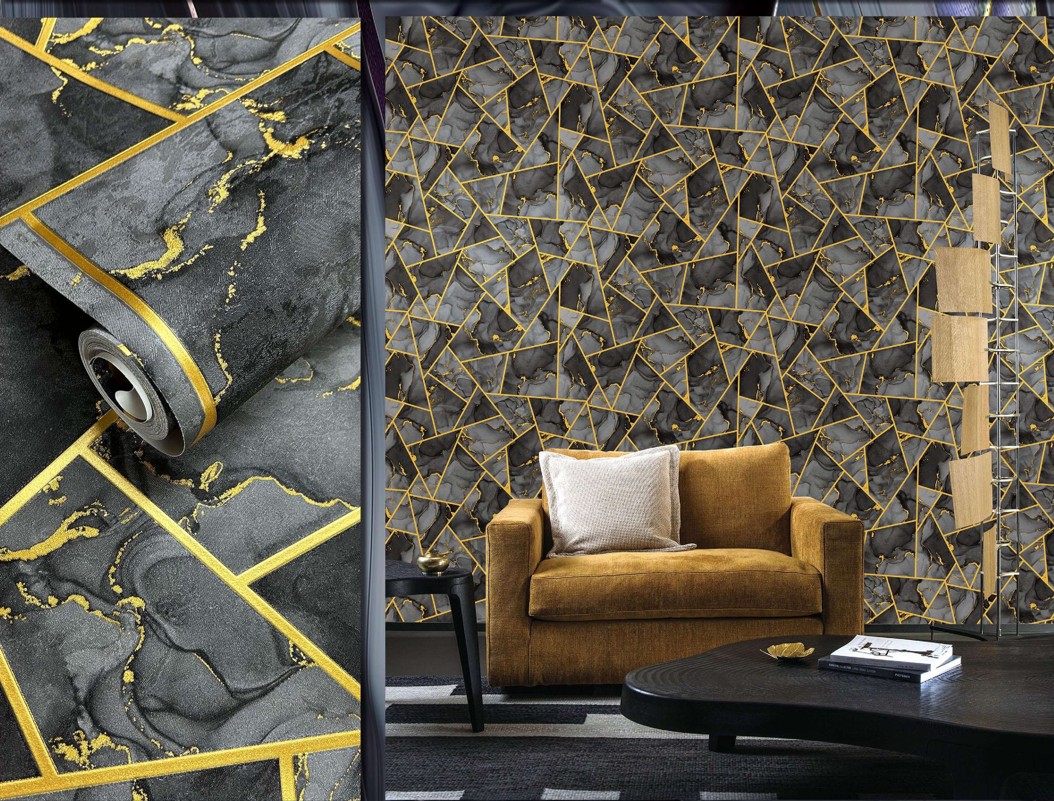 Geometric Marble Pattern Wallpaper