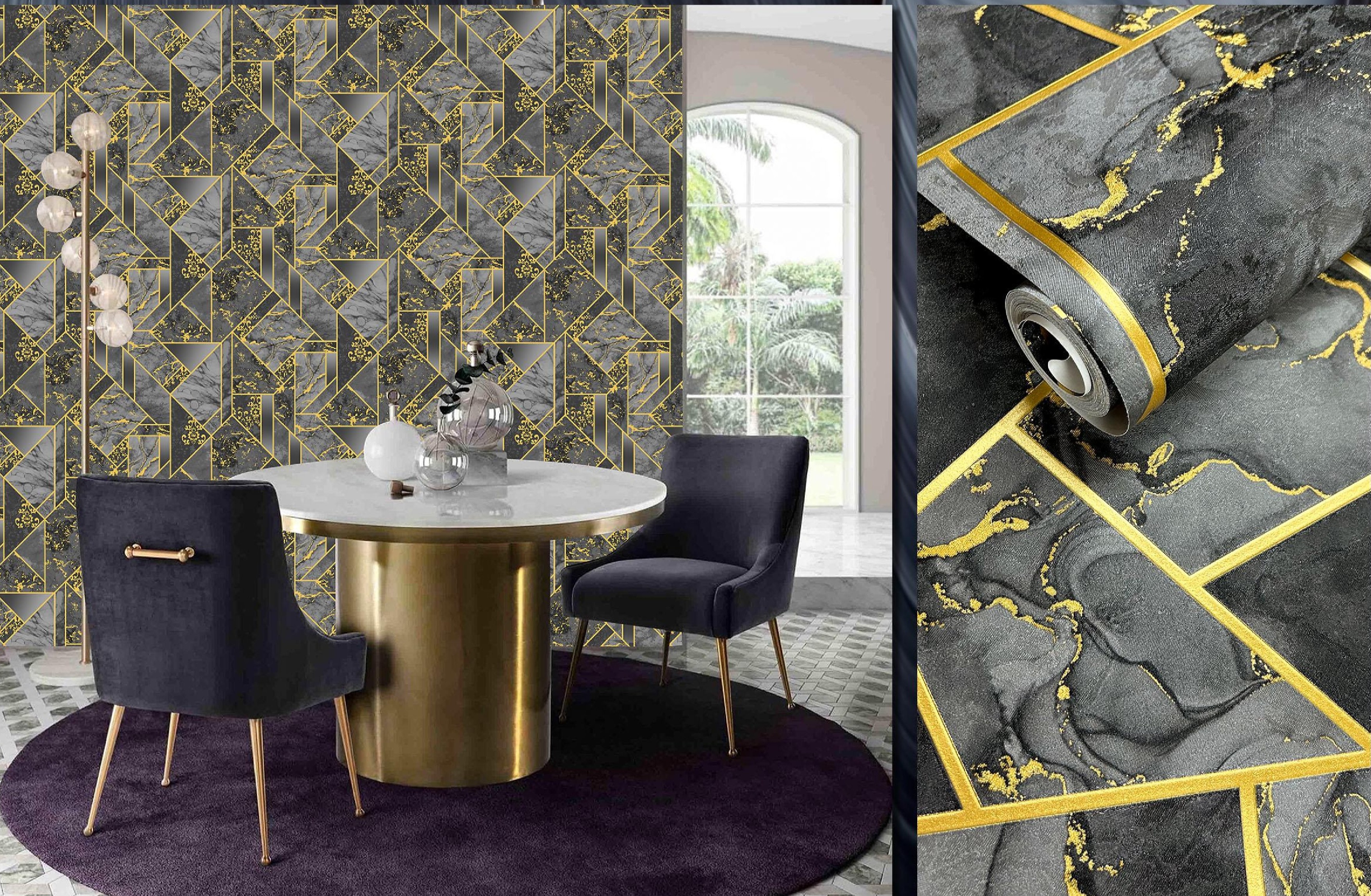 Geometric Marble Pattern Wallpaper