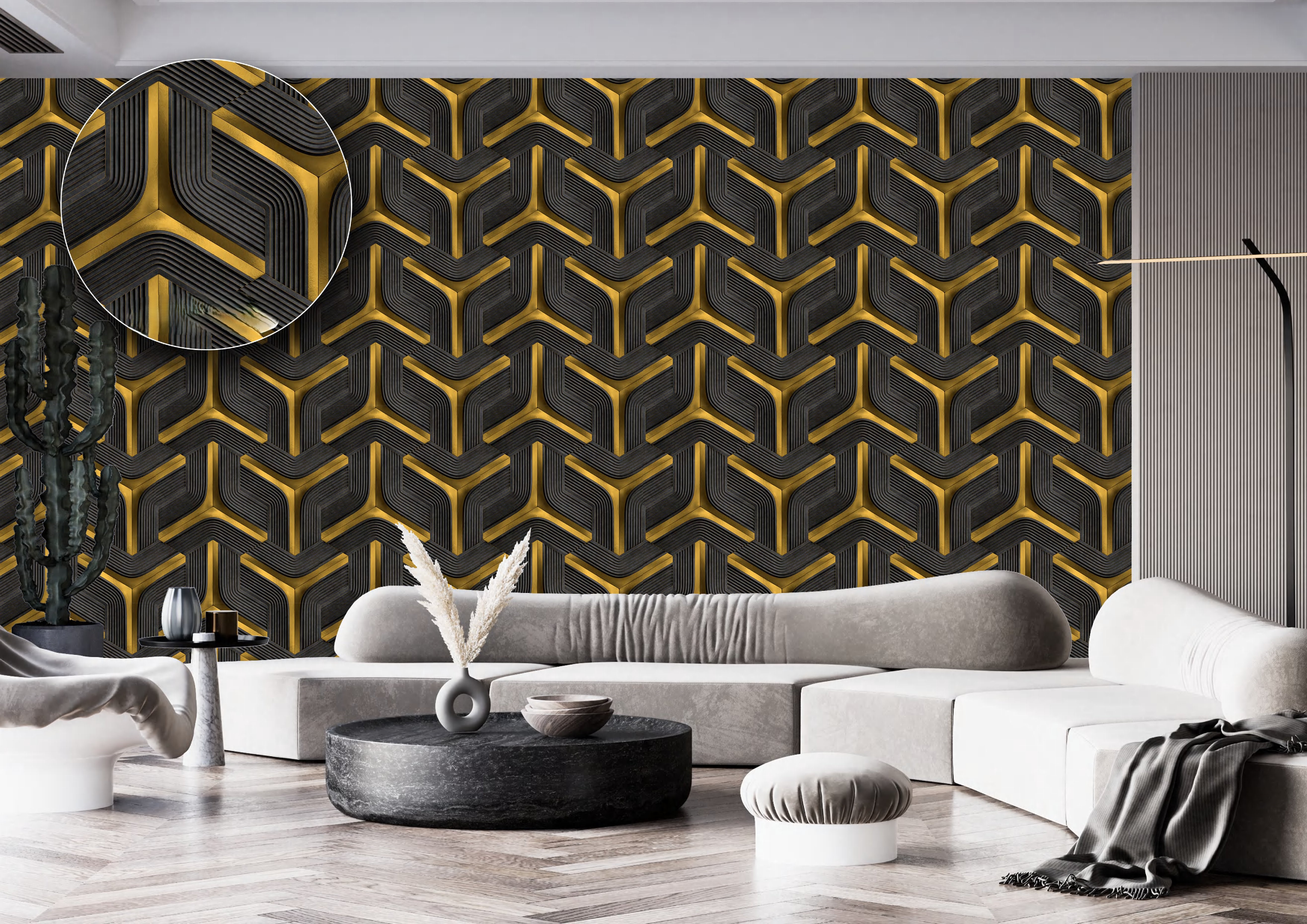 Geometric Patterned Wallpaper