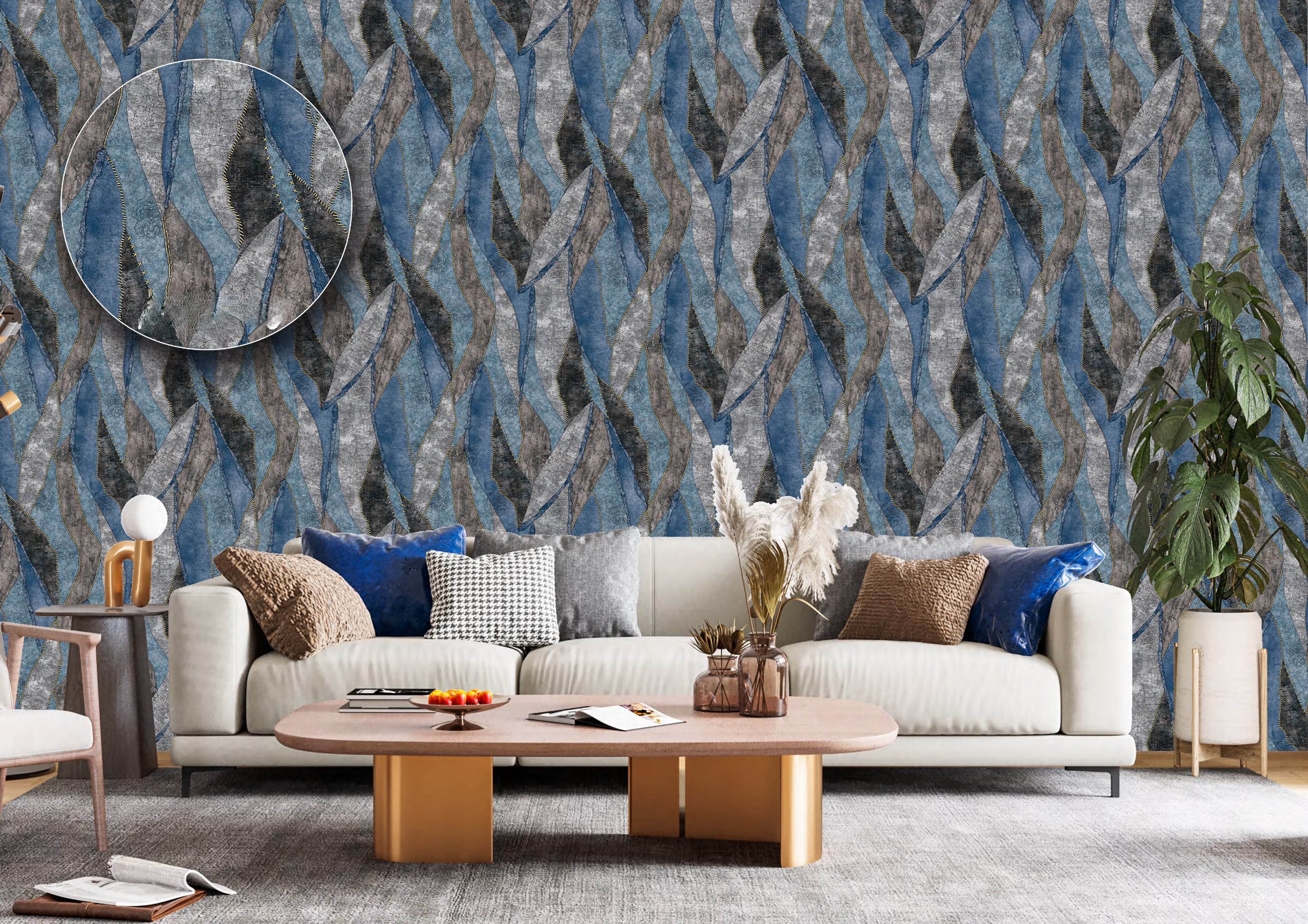 Modern Wave Pattern Wallpaper