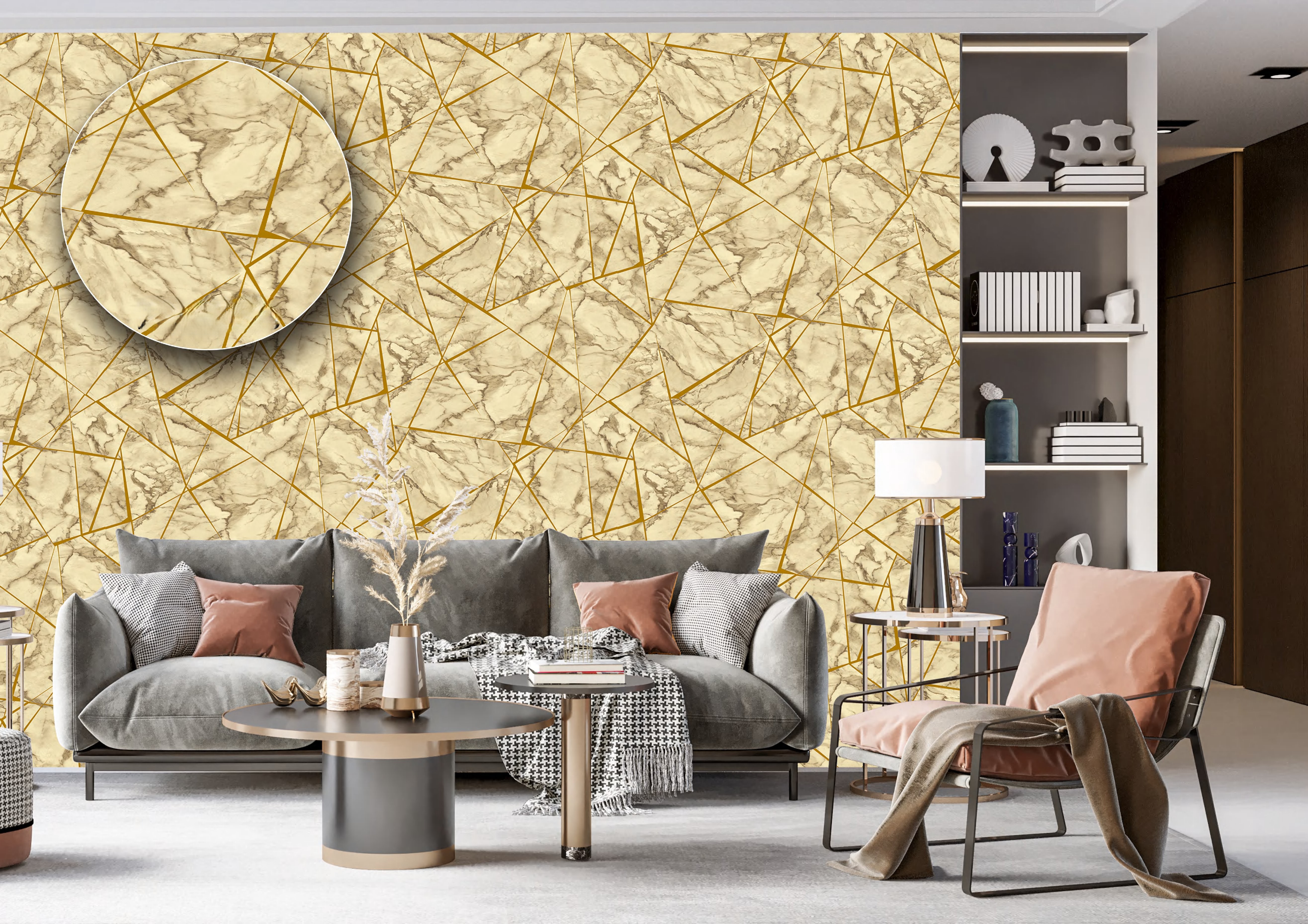 Geometric Marble Wallpaper