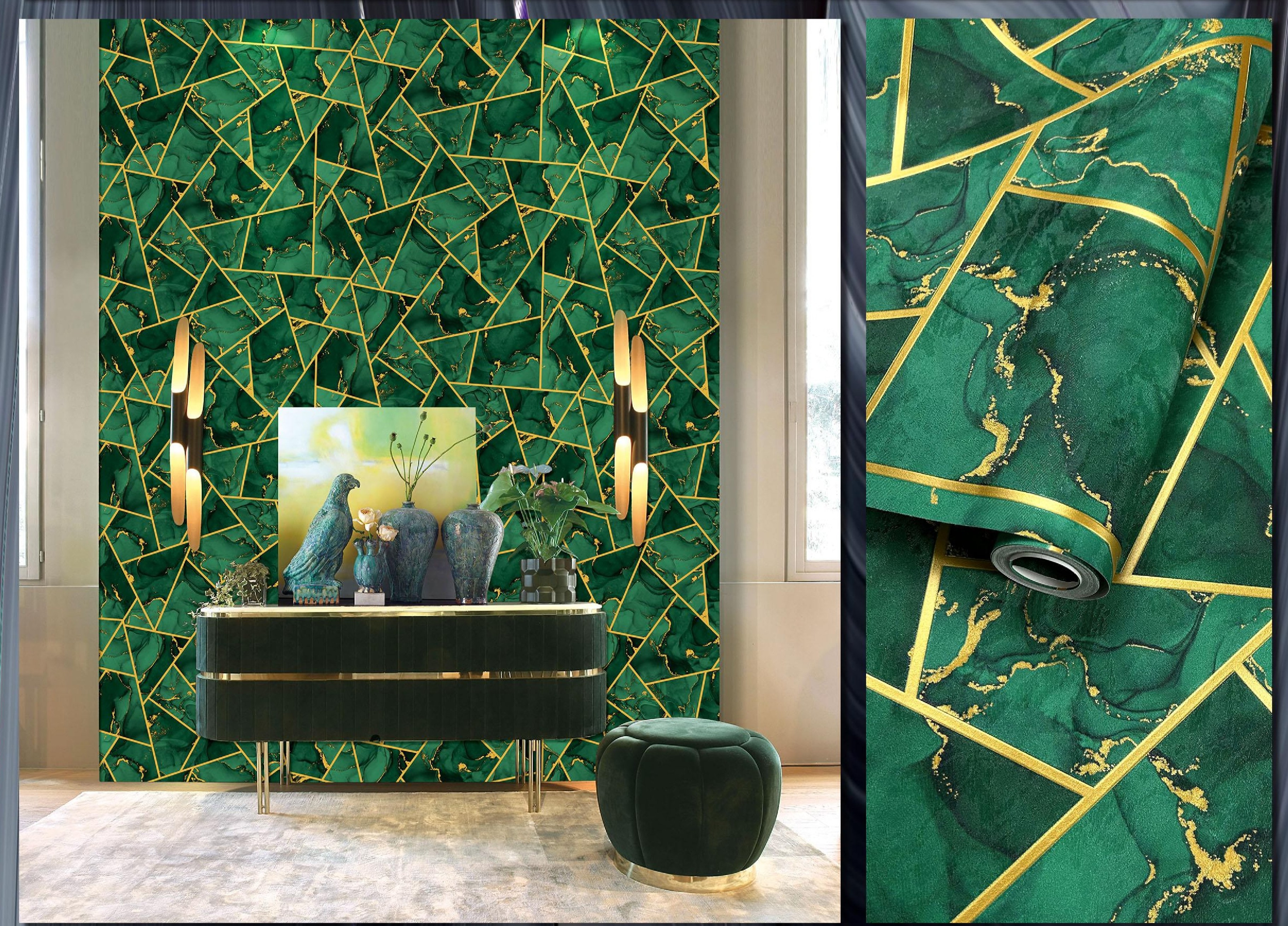 Geometric Marble Pattern Wallpaper