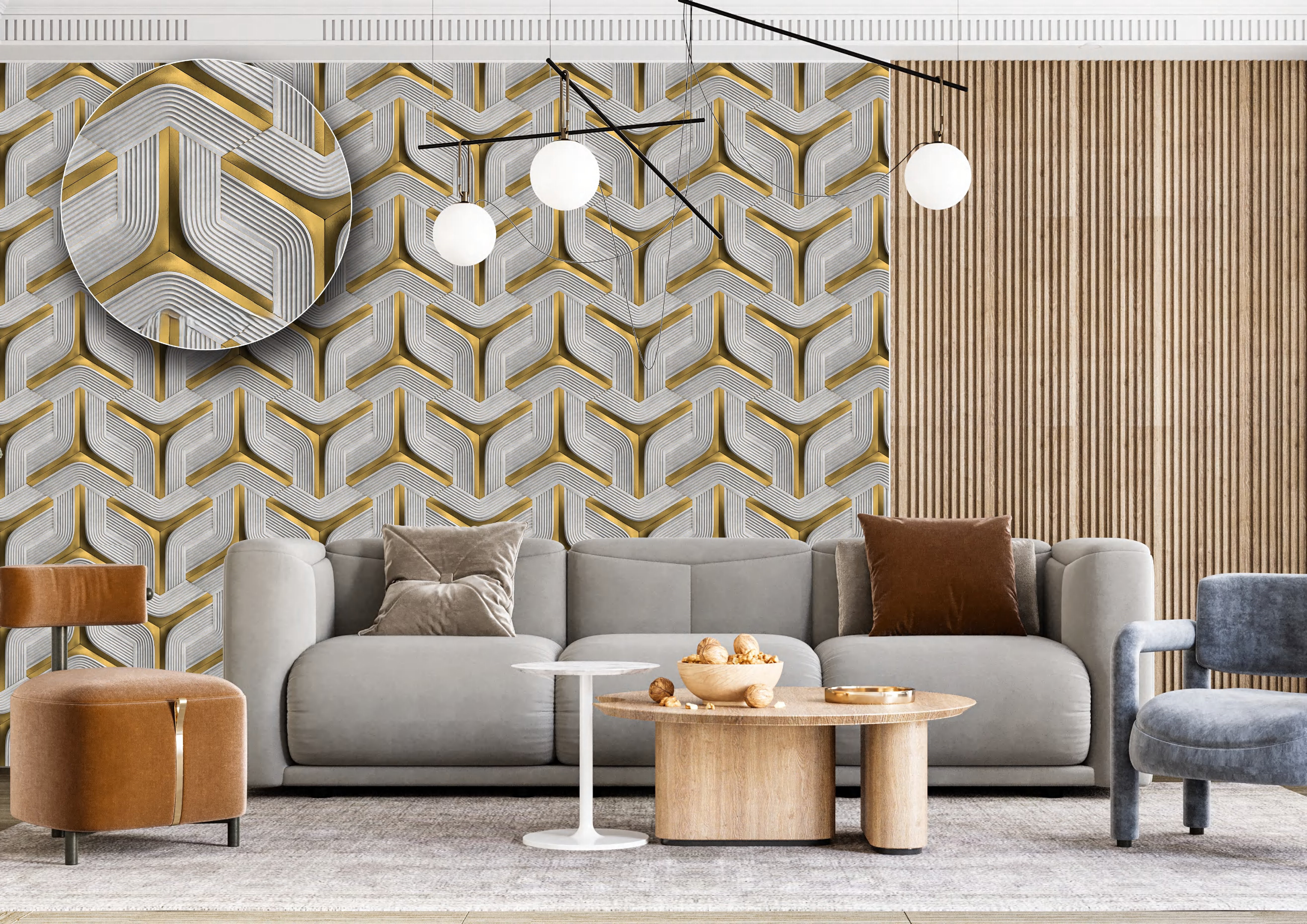 Geometric Patterned Wallpaper