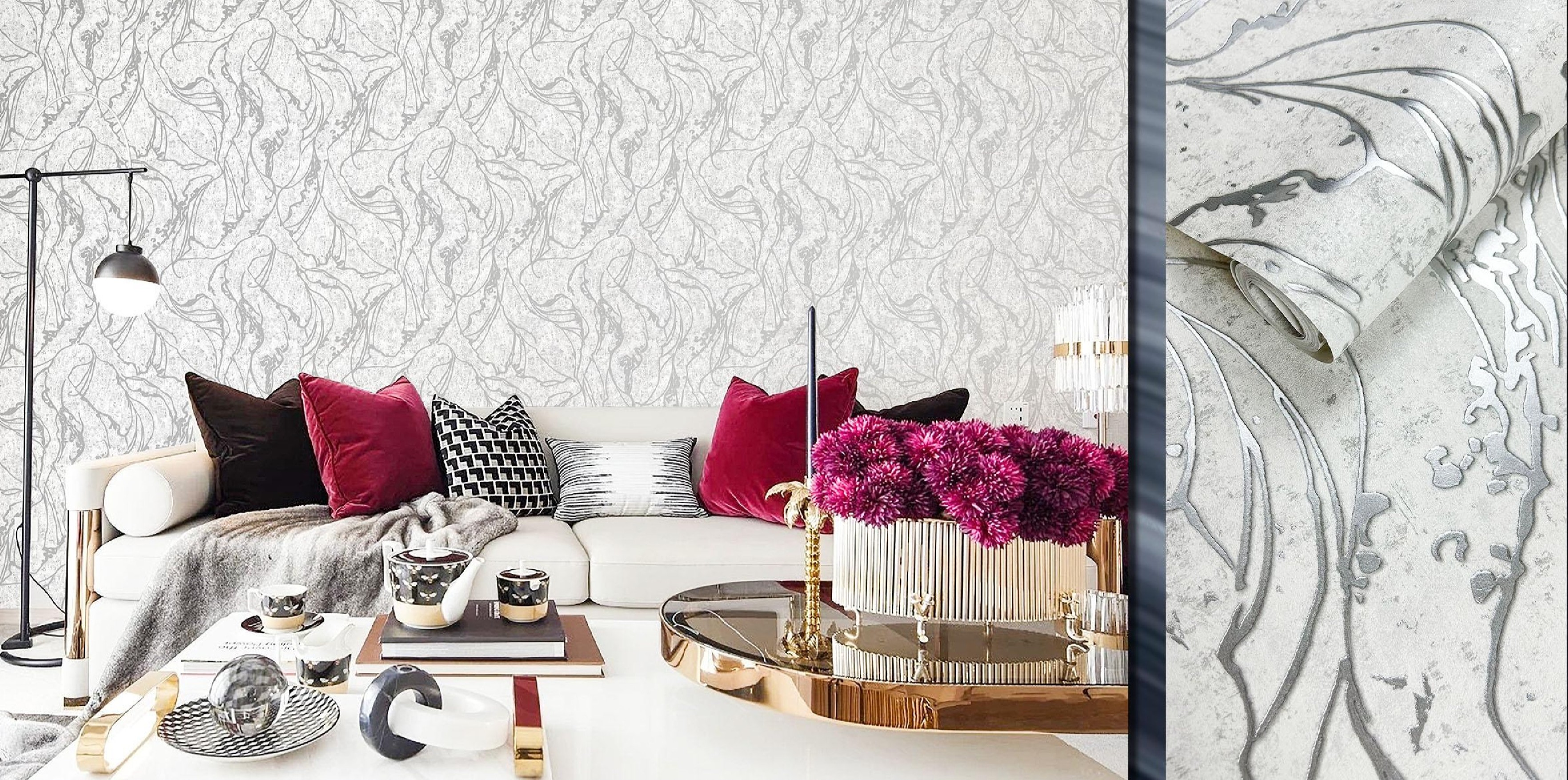 Ebon Vein Marble Wallpaper