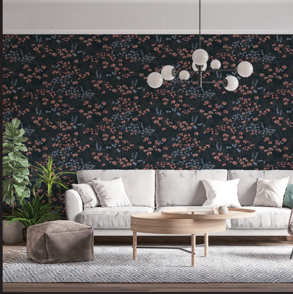 Floral Patterned Wall Wallpaper