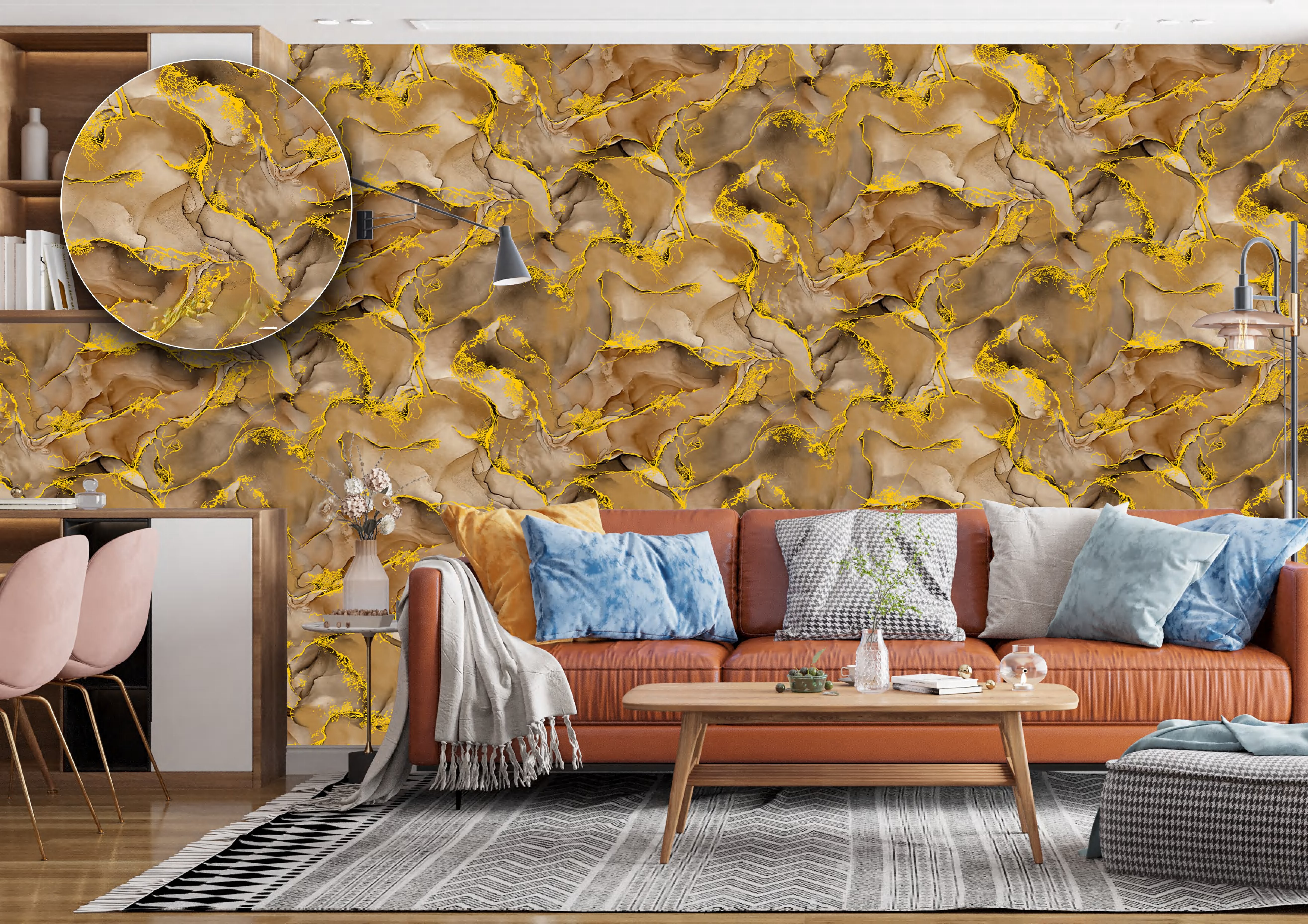 Abstract Marble Effect Wallpaper