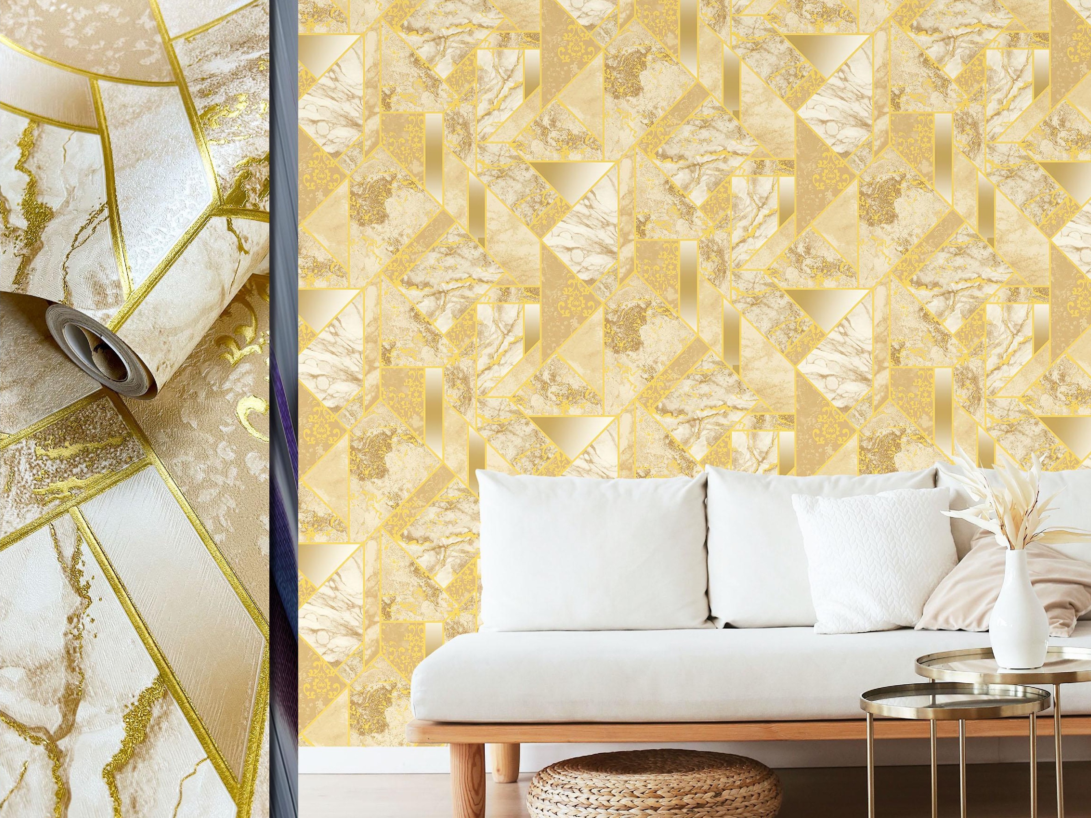 Geometric Marble Pattern Wallpaper