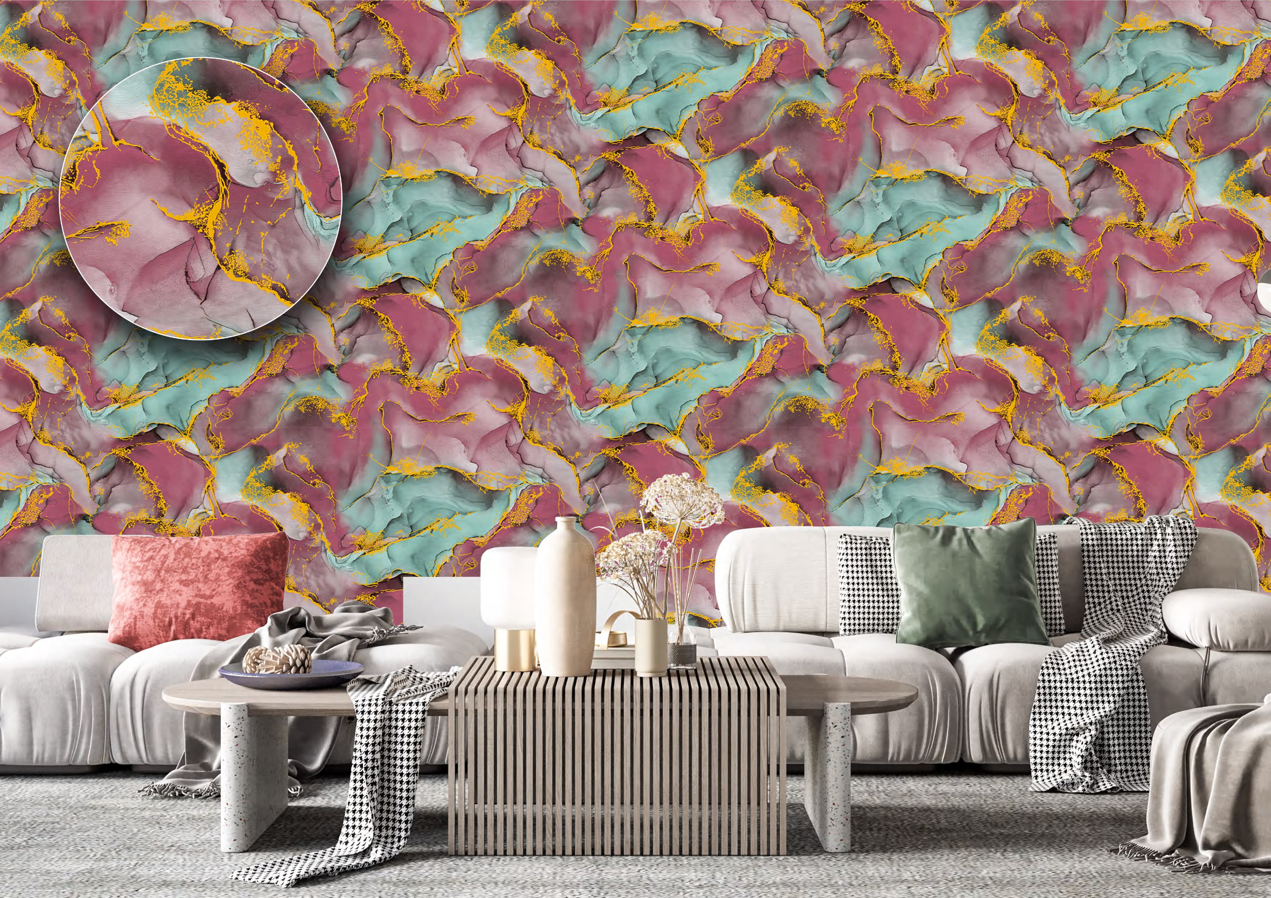 Abstract Marble Effect Wallpaper