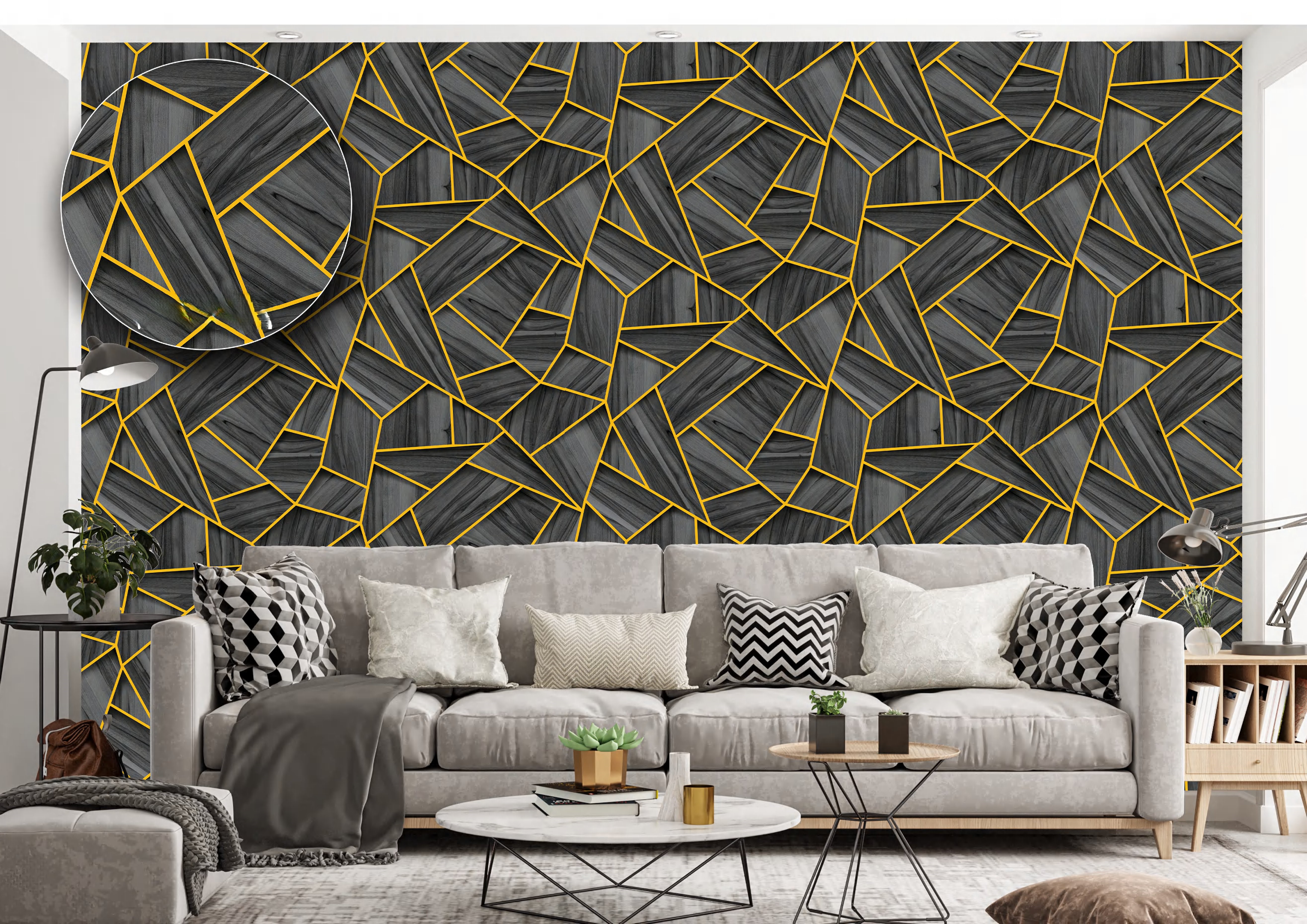 Geometric Wooden Pattern Wallpaper