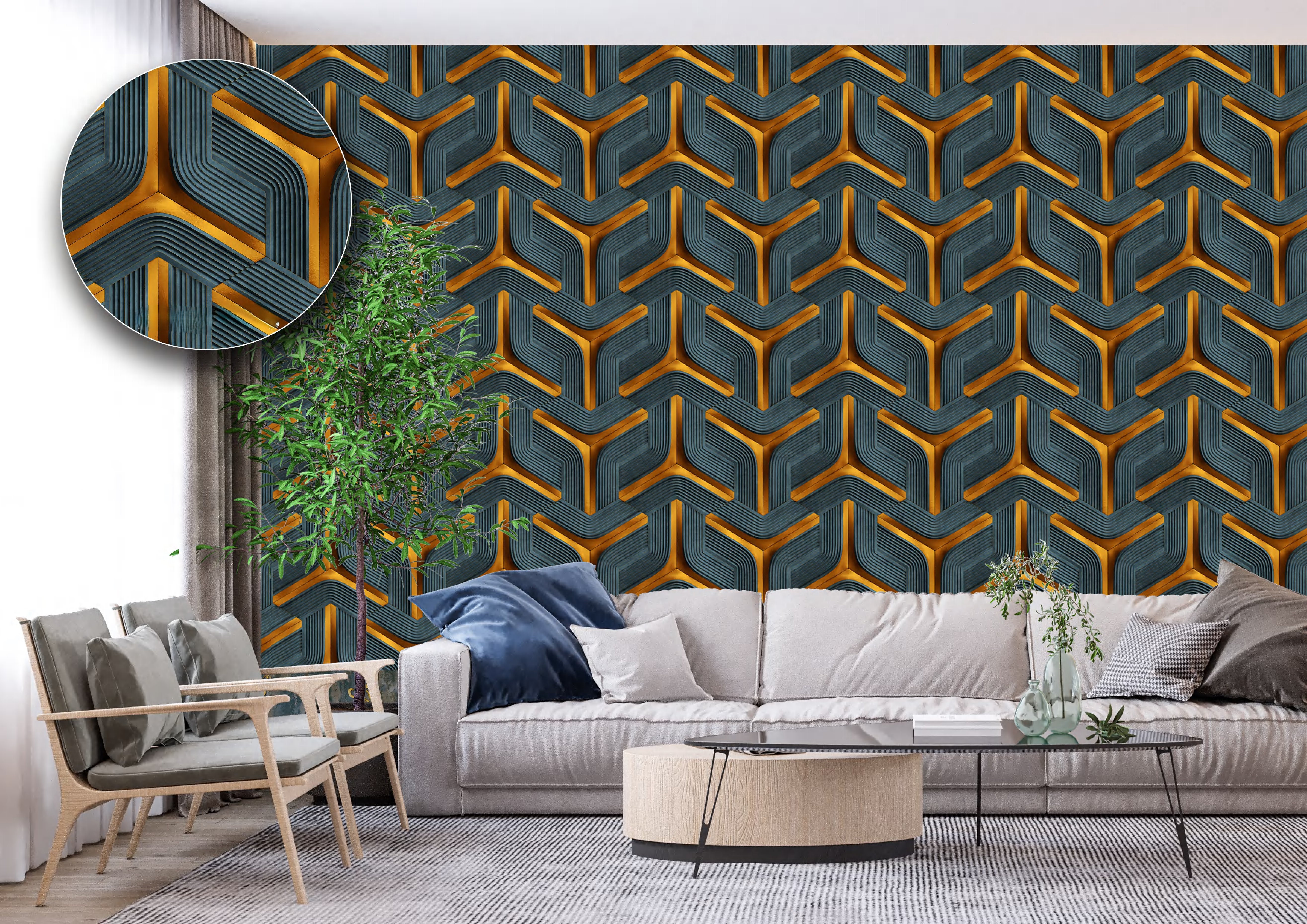 Geometric Patterned Wallpaper