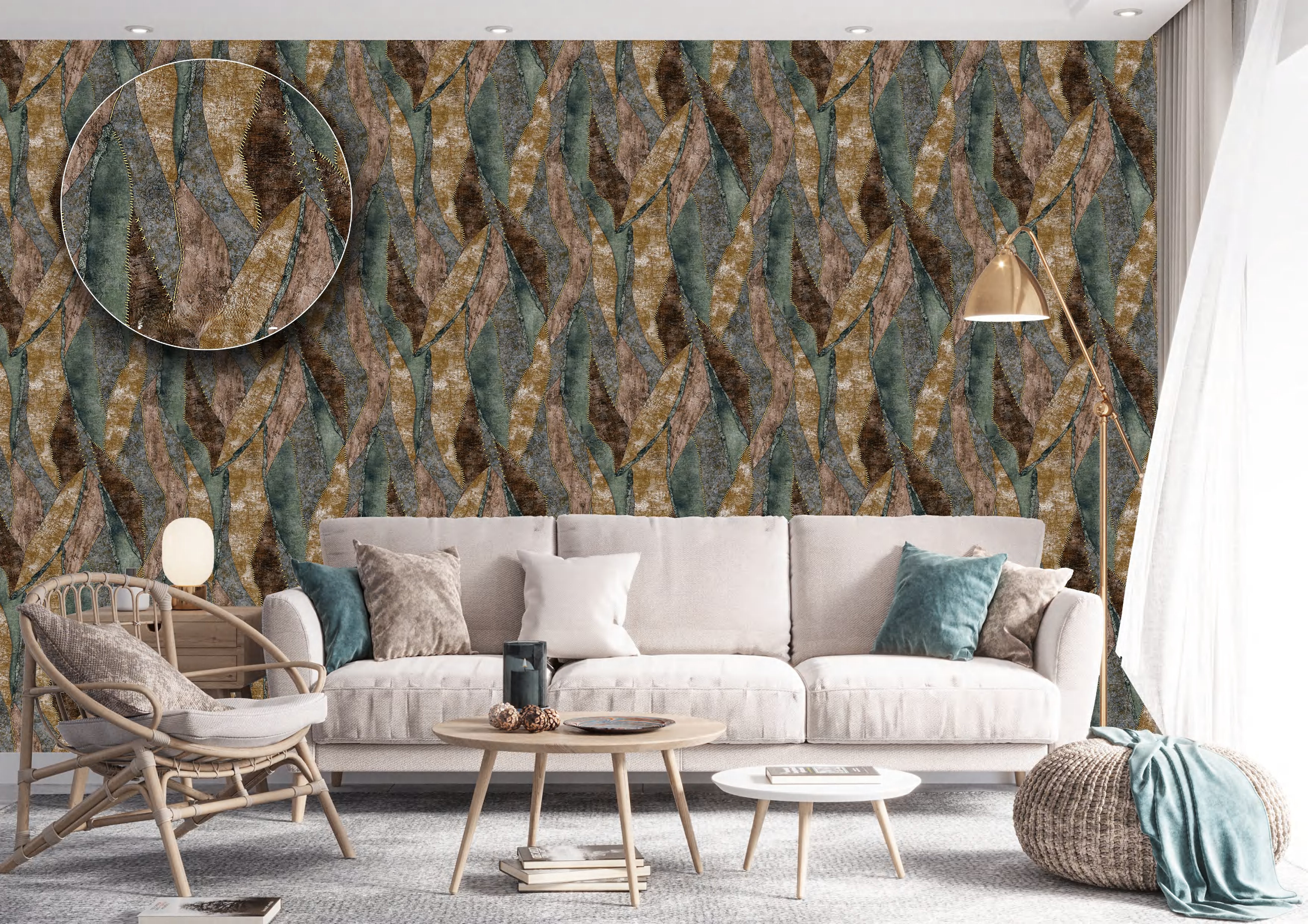 Modern Wave Pattern Wallpaper