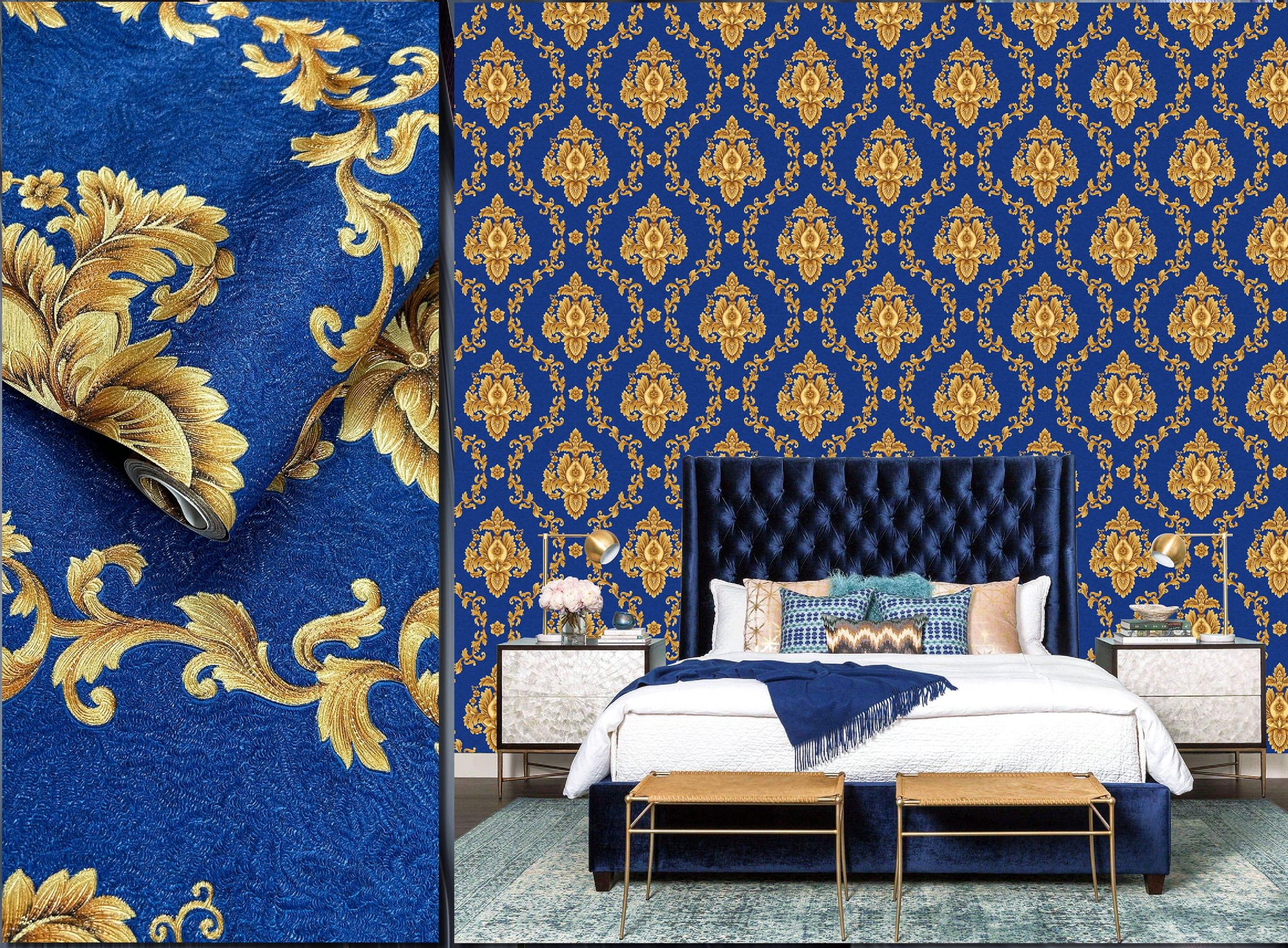 Luxury Gold Floral Wallpaper