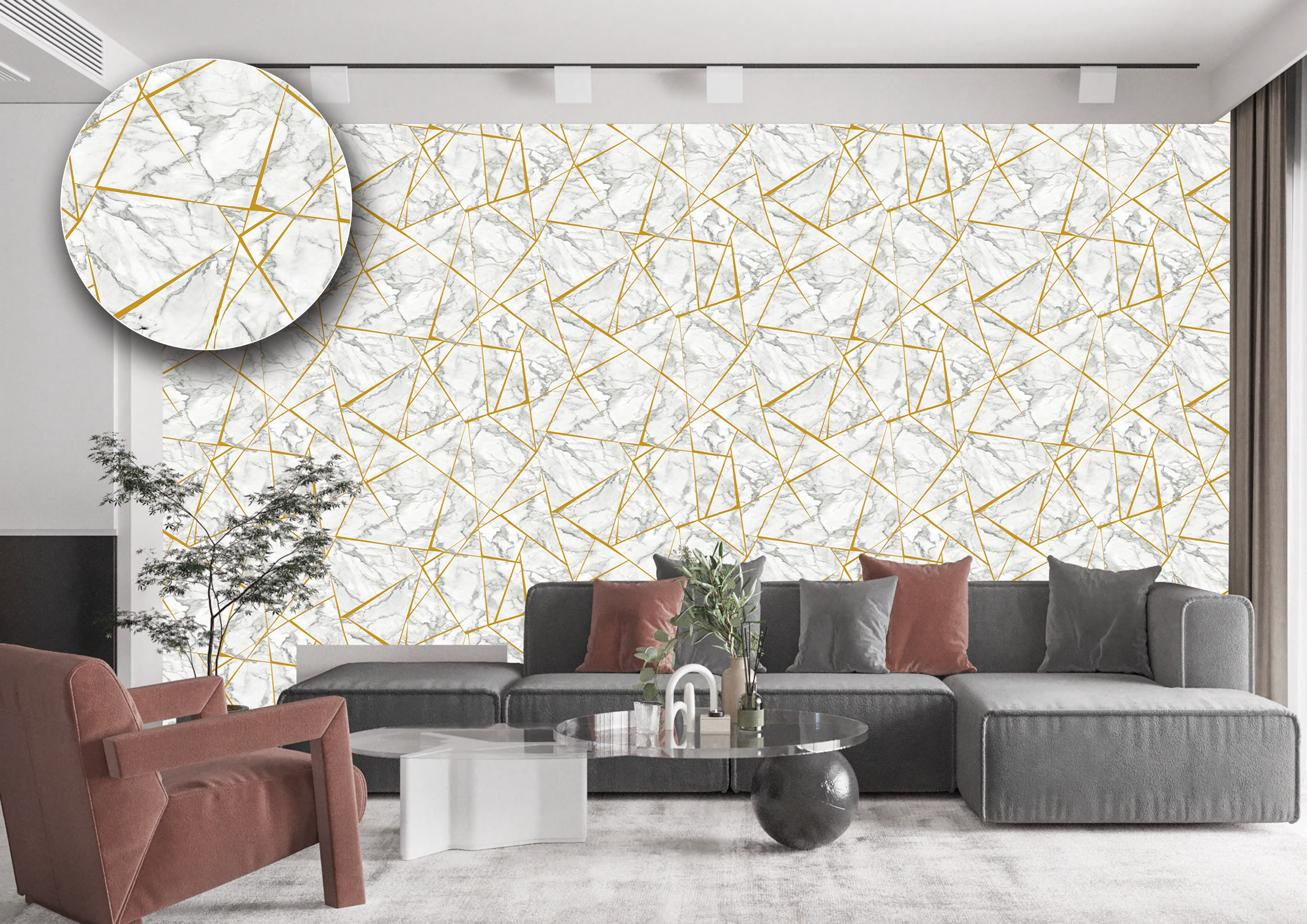 Geometric Marble Wallpaper